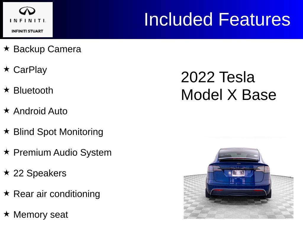 Used 2022 Tesla Model X Long Range with VIN 7SAXCDE59NF340955 for sale in Stuart, FL