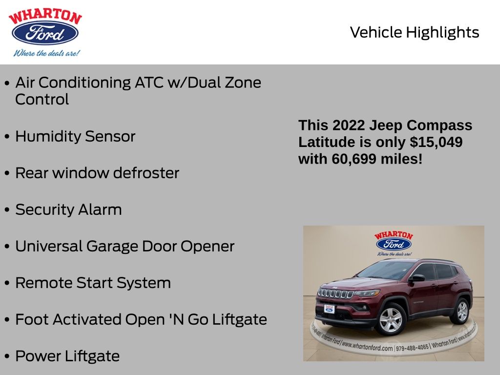 2022 Jeep Compass Latitude Red at Toyota of Victoria