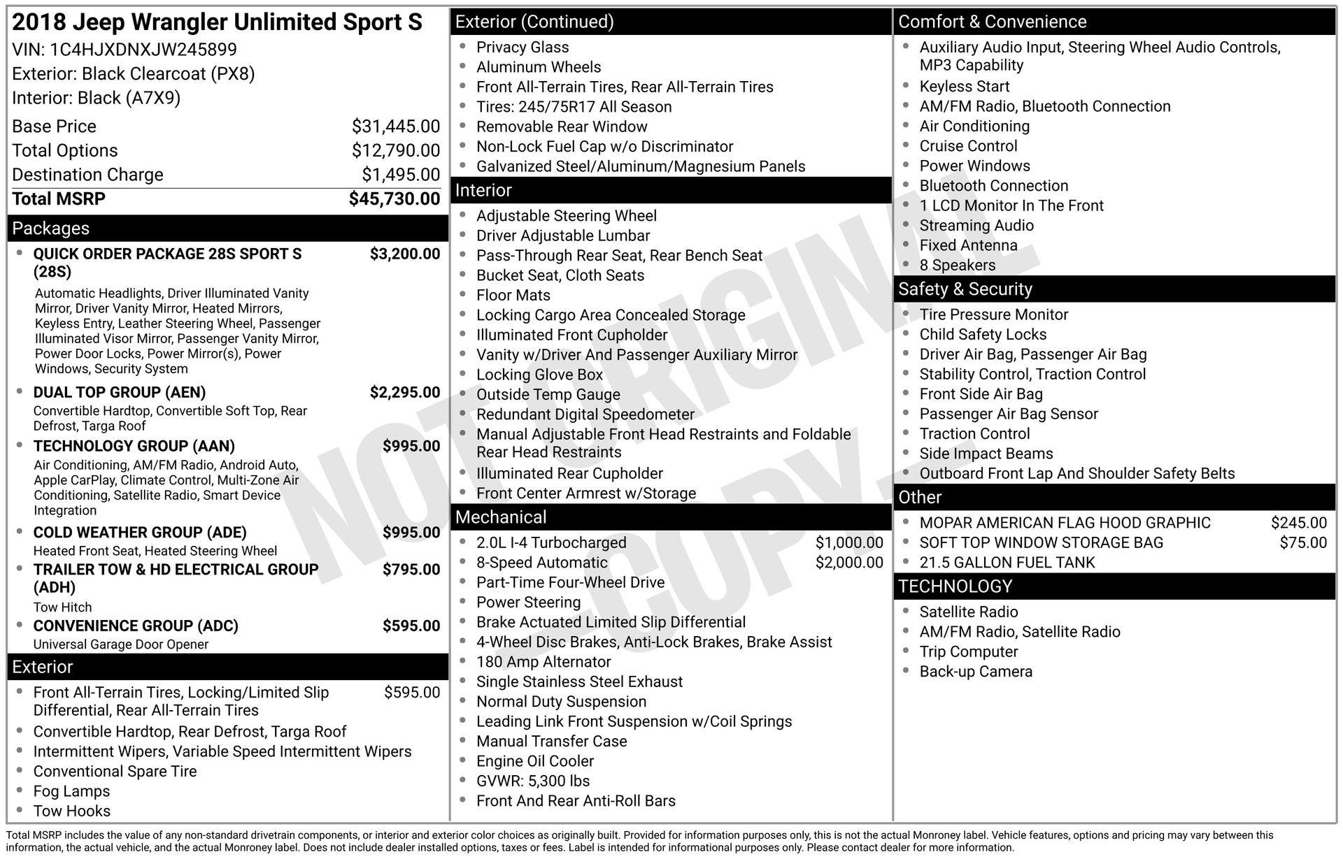 2018 Jeep Wrangler Unlimited Sport S