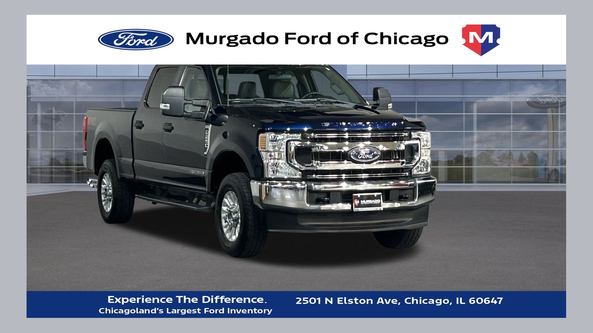 Blue Metallic 2022 Ford F-250 Super Duty Pickup Truck Four-Wheel Drive Automatic