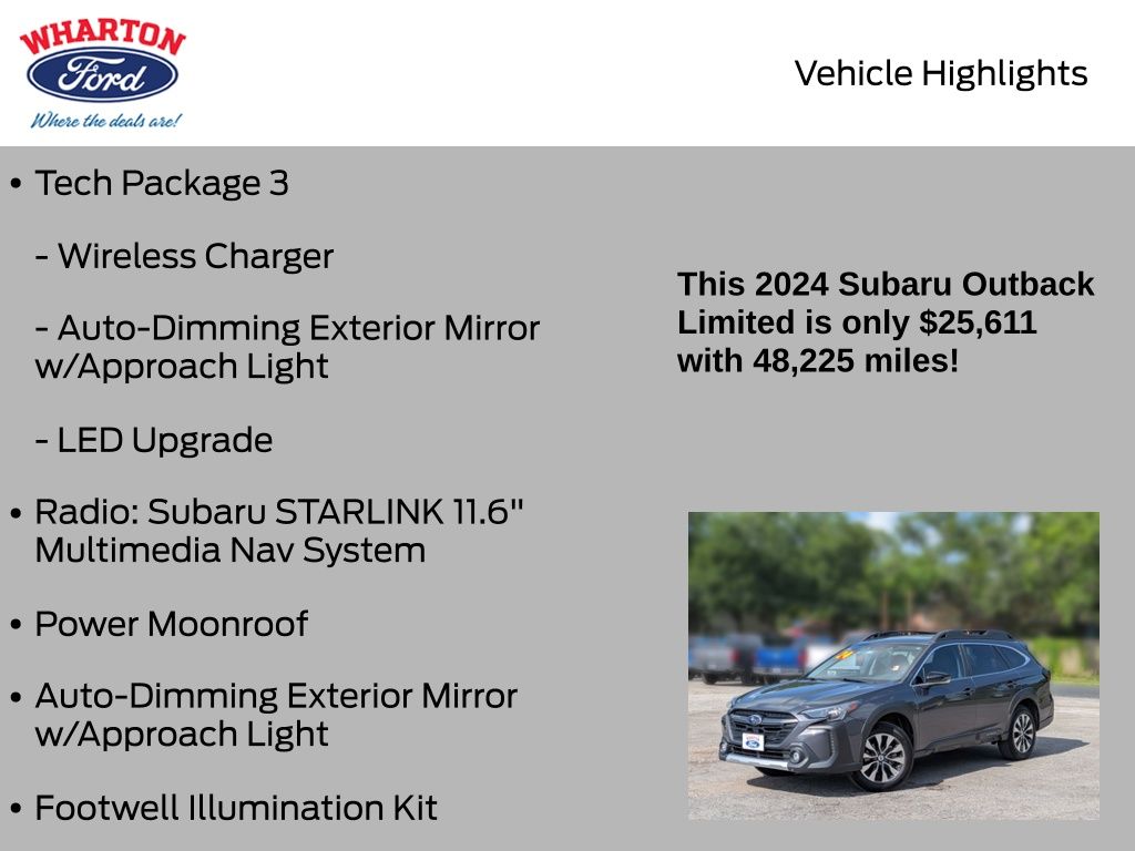 2024 Subaru Outback Limited Gray at Central Houston Nissan