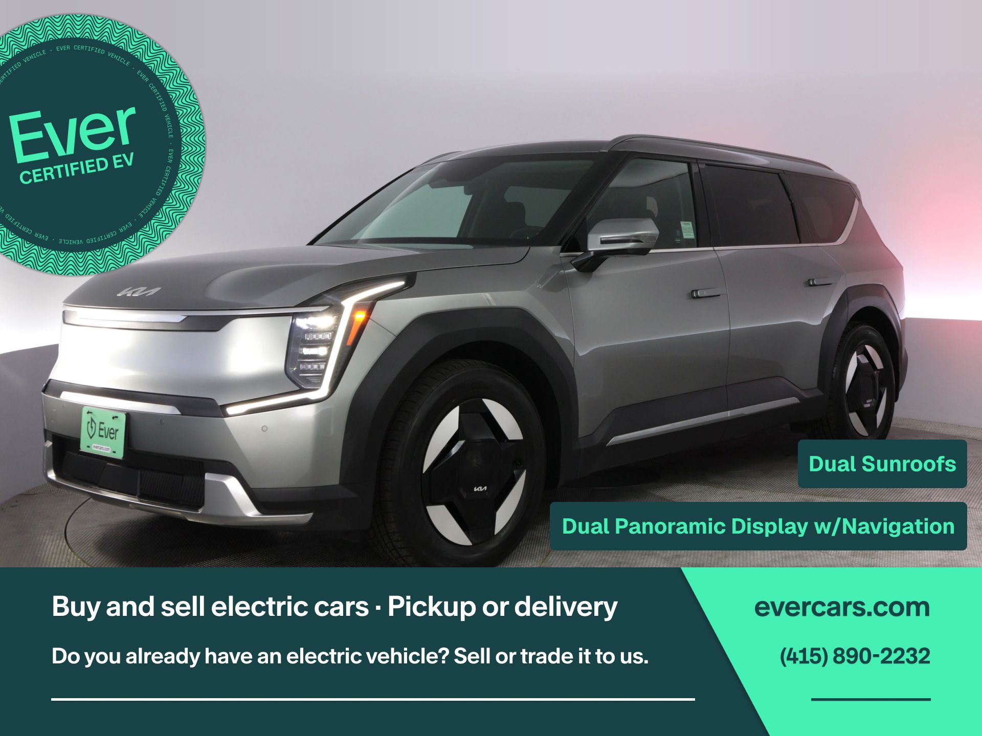 Pebble Gray 2024 Kia EV9 SUV / Crossover All-Wheel Drive 1-Speed Automatic