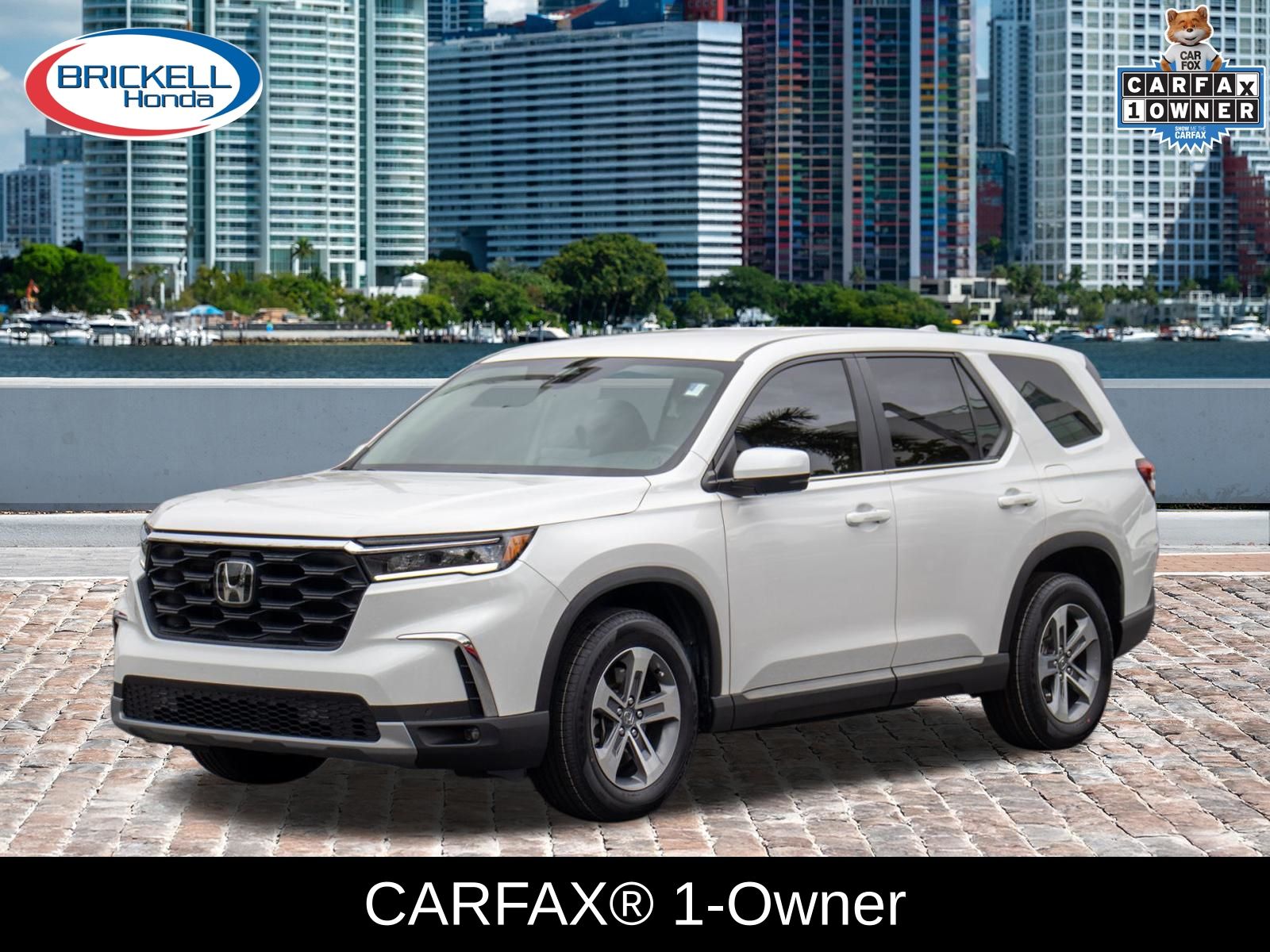 Platinum White Pearl 2023 Honda Pilot EX-L AWD with Captains Chairs SUV / Crossover All-Wheel Drive Automatic