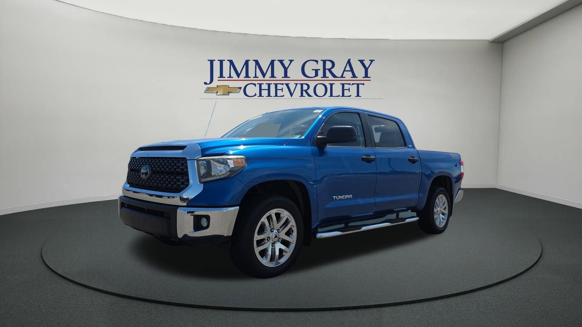 Blazing Blue 2018 Toyota Tundra SR5 CrewMax 4.6L Pickup Truck 4X2 6-Speed Automatic Overdrive