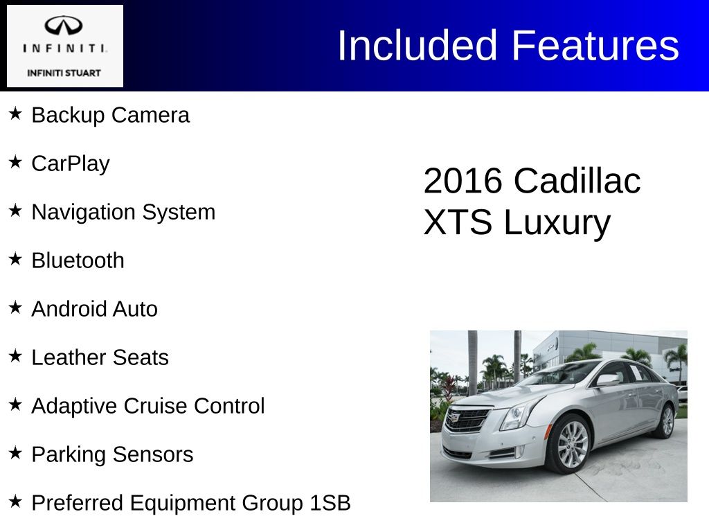 Used 2016 Cadillac XTS Luxury Collection with VIN 2G61M5S30G9154580 for sale in Stuart, FL