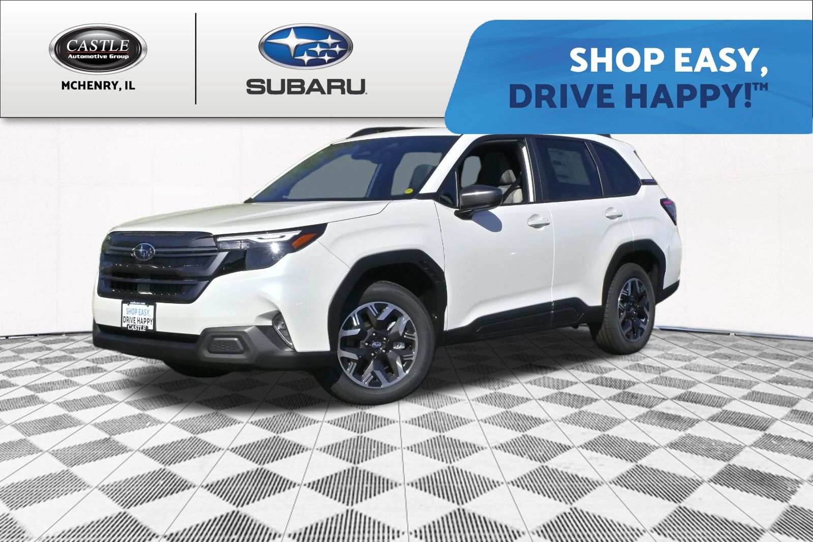 Crystal White Pearl 2025 Subaru Forester Premium Crossover AWD SUV / Crossover All-Wheel Drive Continuously Variable Transmission