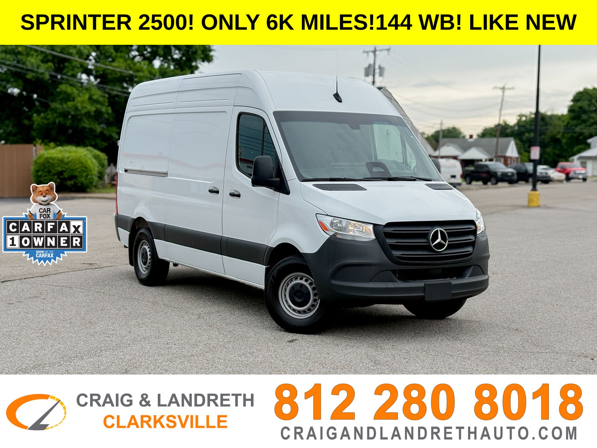 White 2025 Mercedes-Benz Sprinter Cargo 2500 144 RWD Van Rear-Wheel Drive 9-Speed Automatic