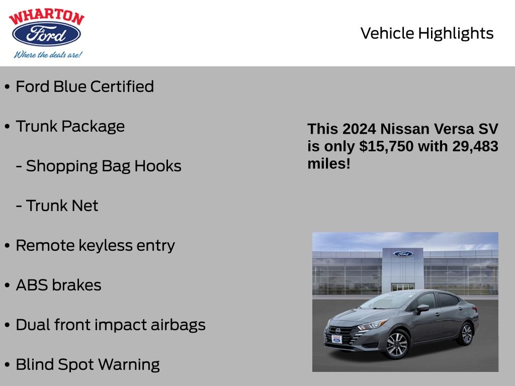 2024 Nissan Versa 1.6 SV Gray at Durrett Motor Company