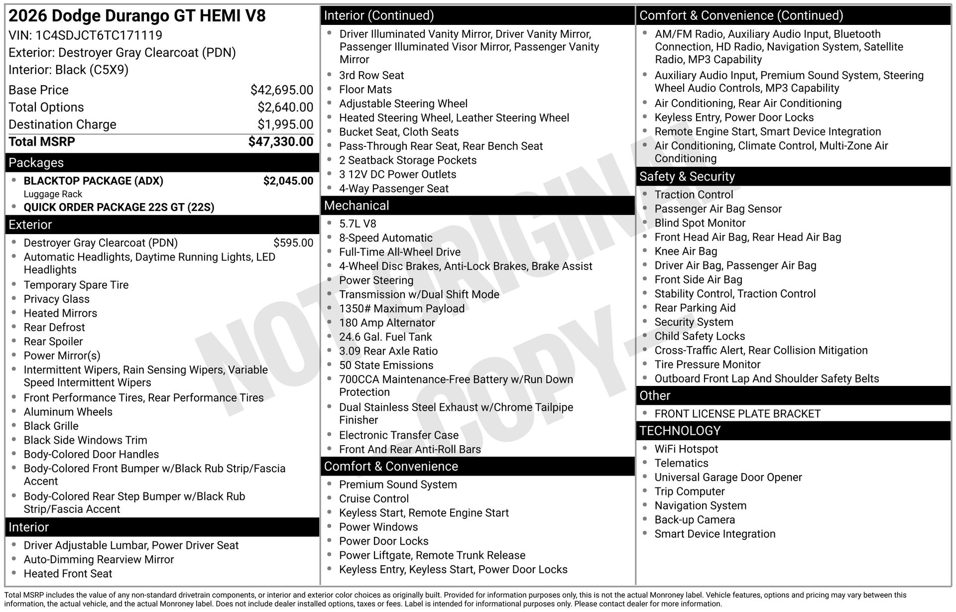 2026 DODGE DURANGO - Image 1