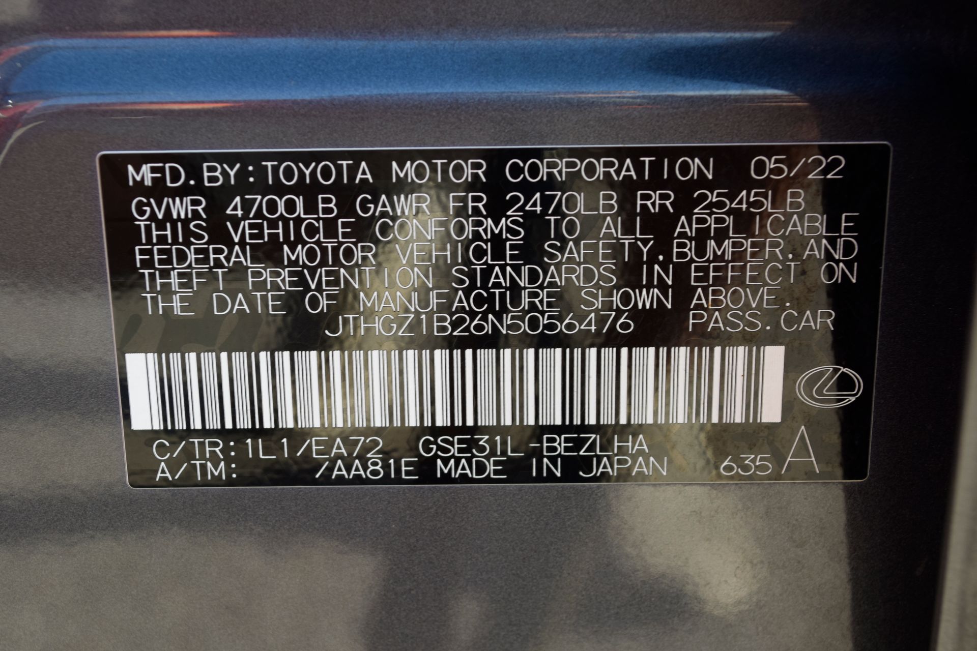 2022 Lexus IS 350 F SPORT Gray at Emmons Autoplex