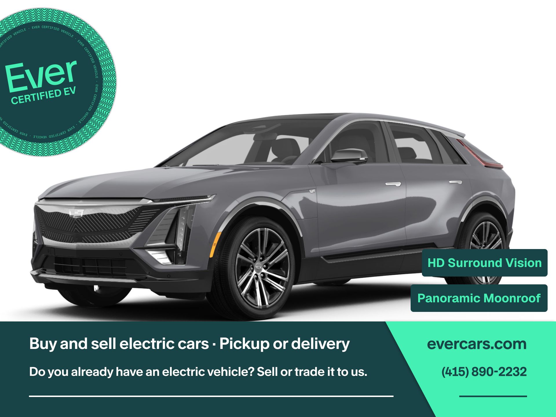 Gray (Satin Steel Metallic) 2023 Cadillac LYRIQ Luxury RWD SUV / Crossover Rear-Wheel Drive 1-Speed Automatic