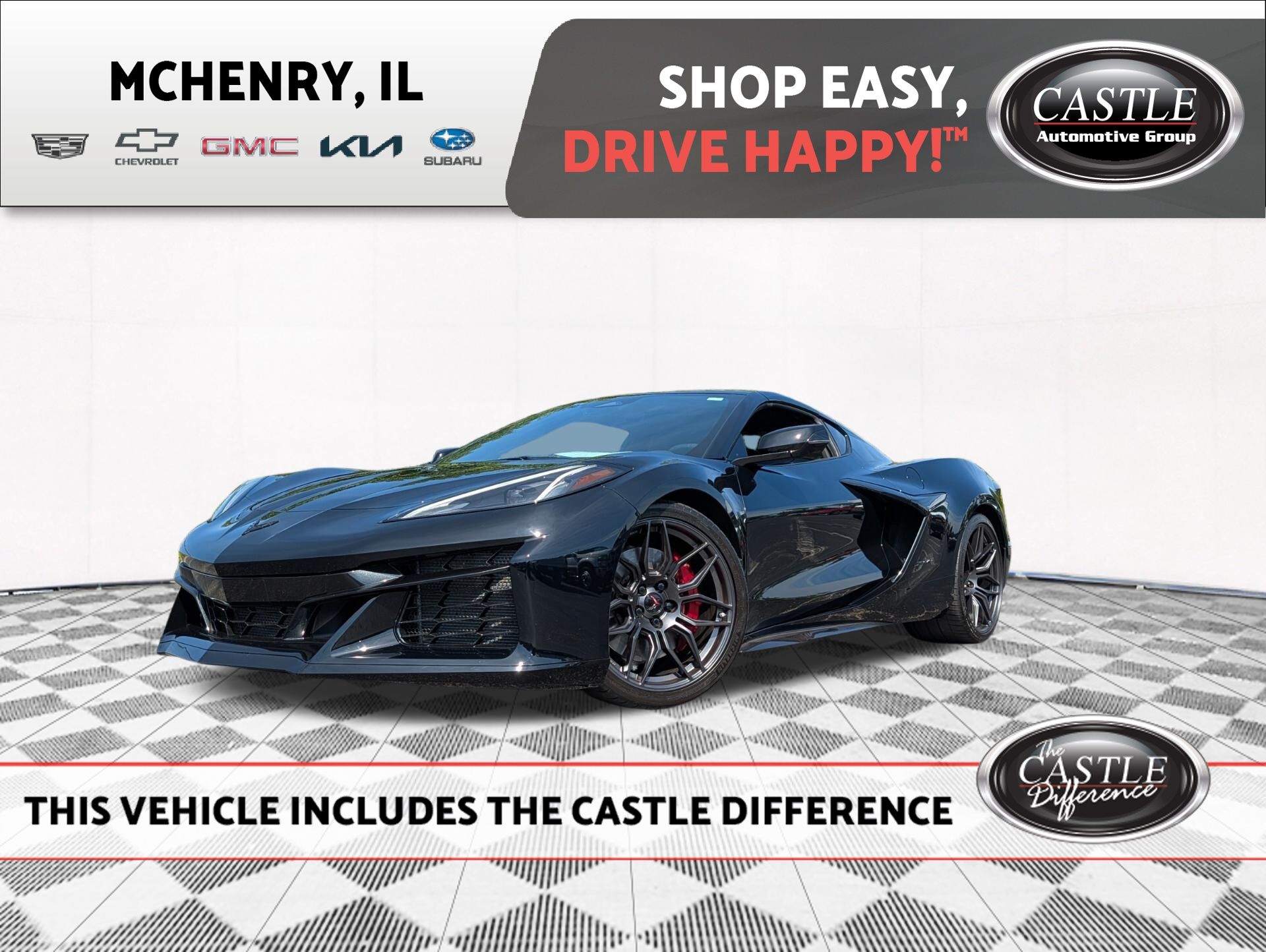 Black 2024 Chevrolet Corvette Coupe Rear-Wheel Drive 8-Speed Dual Clutch