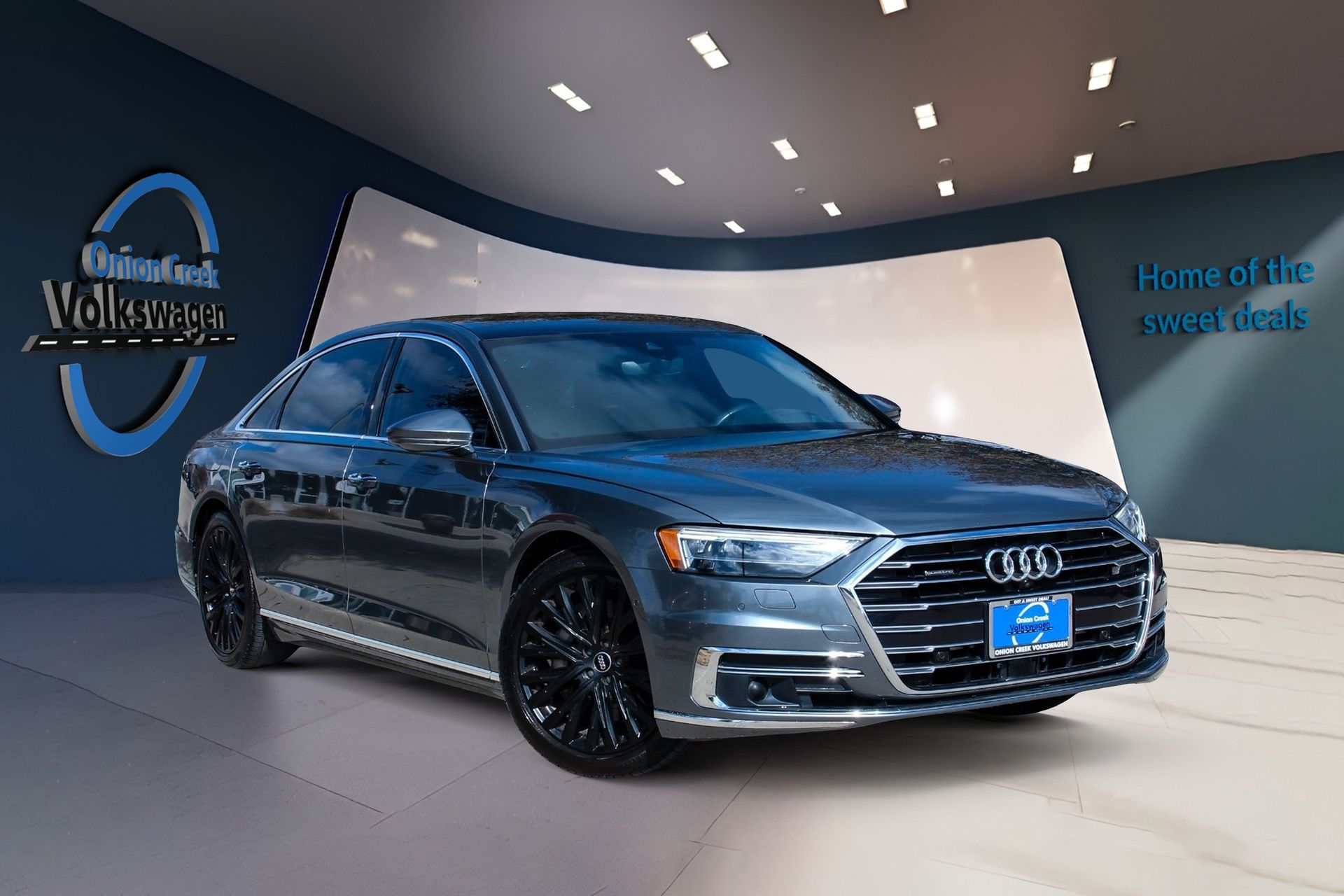 Monsoon Gray Metallic 2019 Audi A8 L 55 TFSI quattro Sedan All-Wheel Drive 8-Speed Automatic