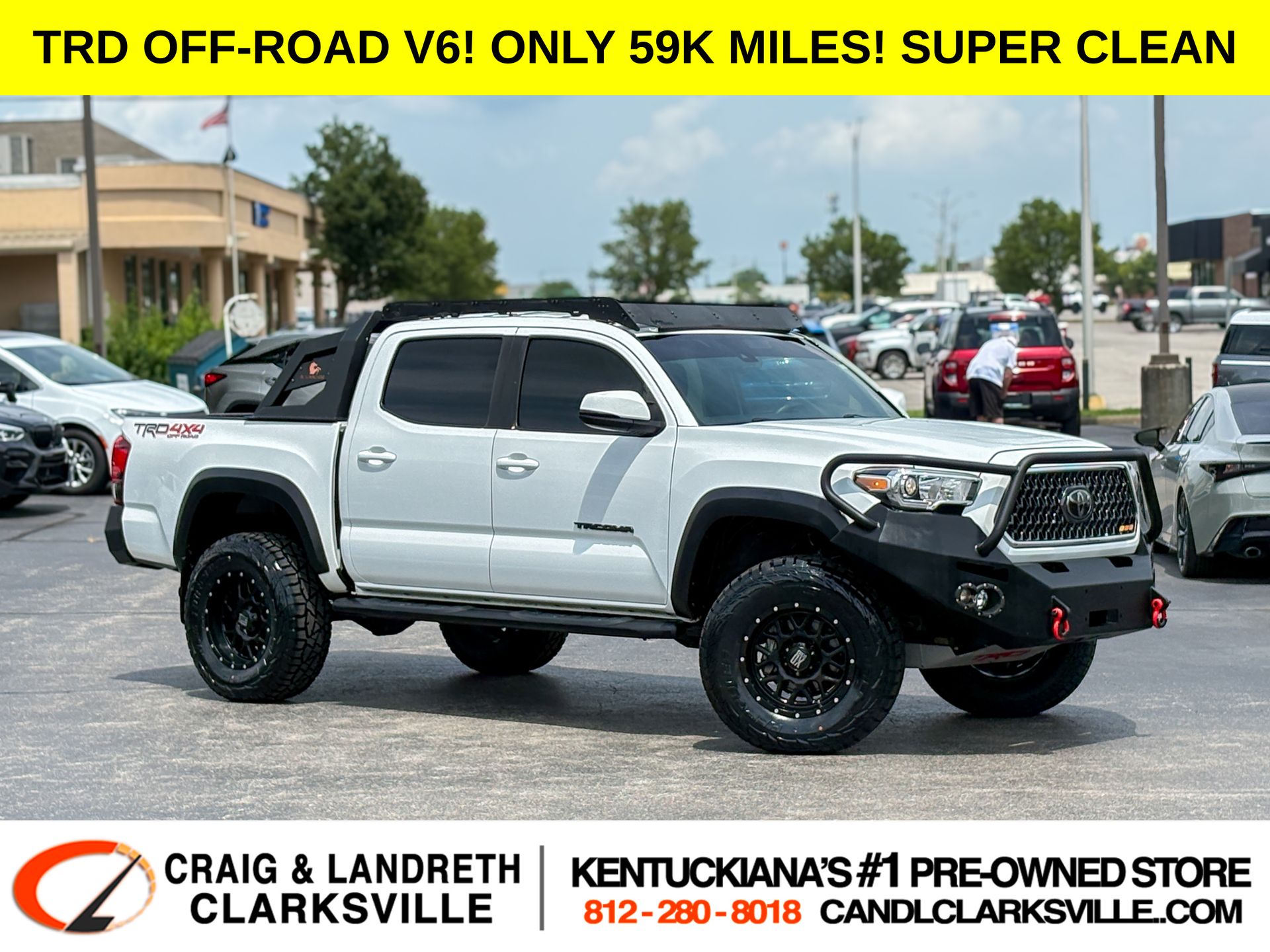 Super White 2018 Toyota Tacoma Pickup Truck Four-Wheel Drive 6-Speed Automatic