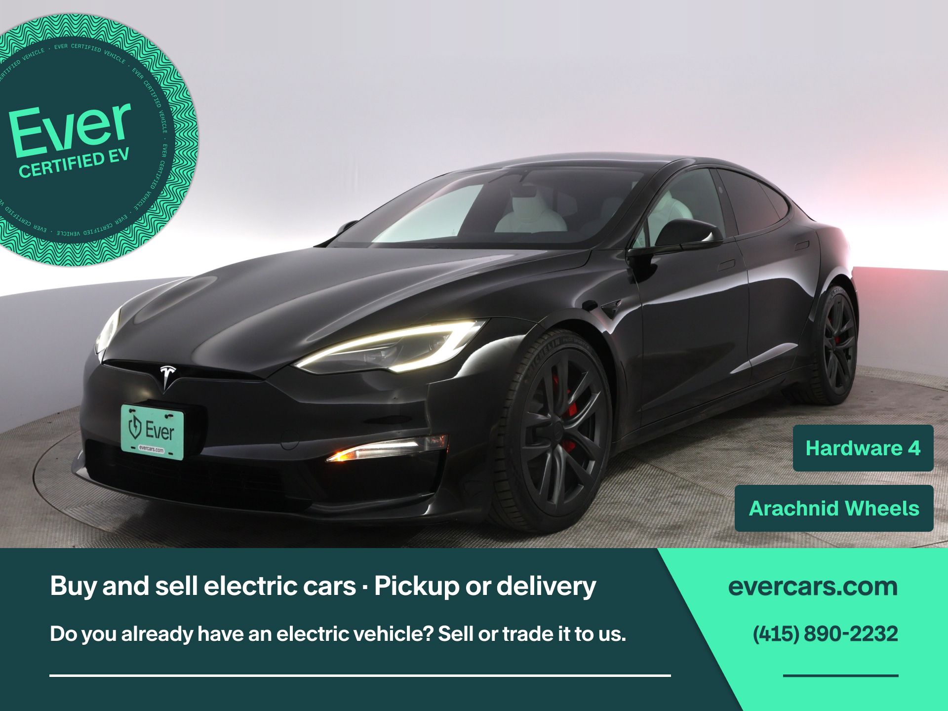 Black 2023 Tesla Model S Plaid AWD Sedan All-Wheel Drive 1-Speed Automatic