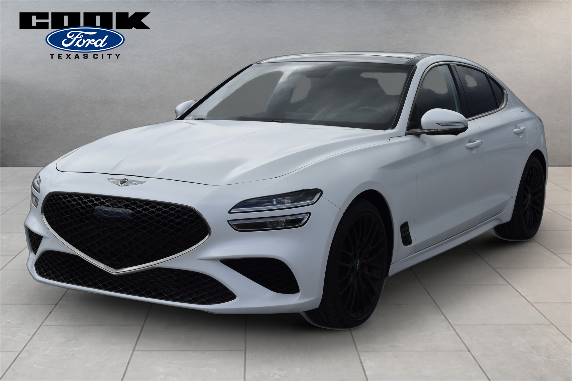 2022 Genesis G70 3.3T Launch Edition White at Central Houston Nissan