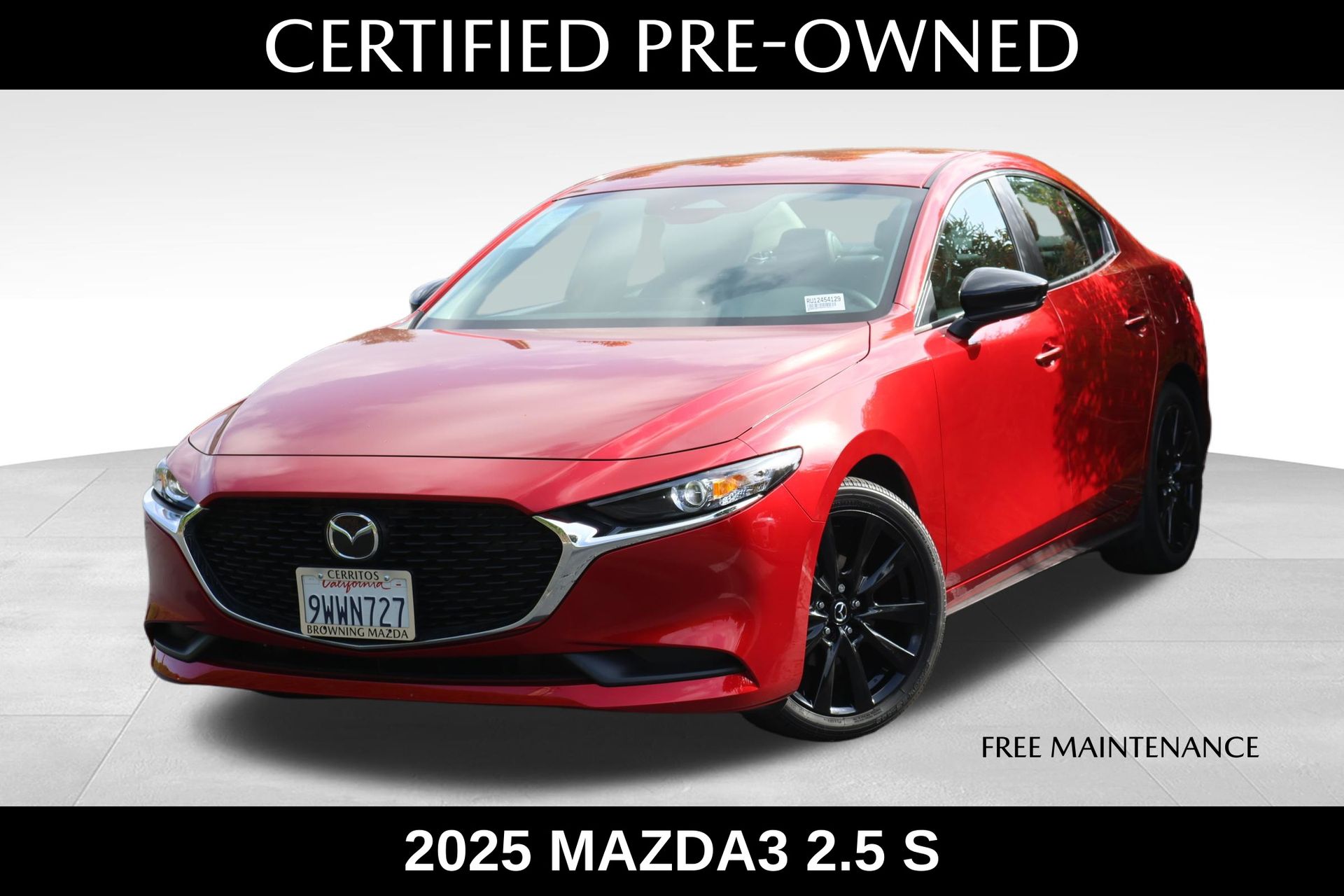Soul Red Crystal Metallic 2025 Mazda MAZDA3 Sedan Front-Wheel Drive 6-Speed Automatic