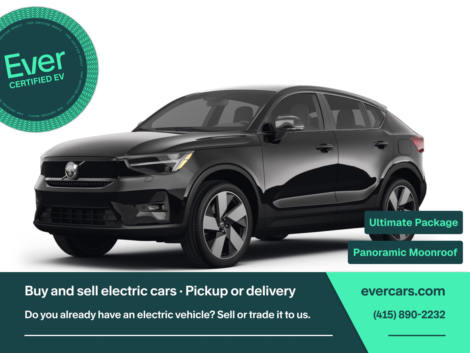 Onyx Black Metallic 2023 Volvo C40 Recharge Twin Ultimate eAWD SUV / Crossover All-Wheel Drive 1-Speed Automatic