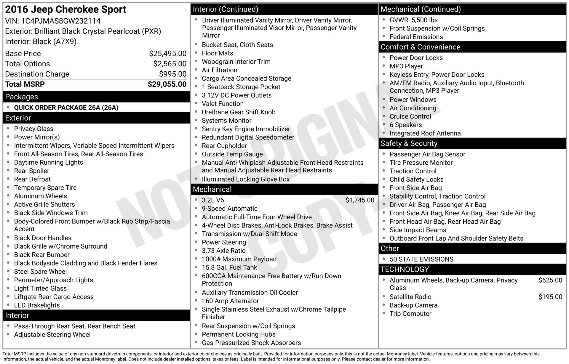 2016 Jeep Cherokee Sport