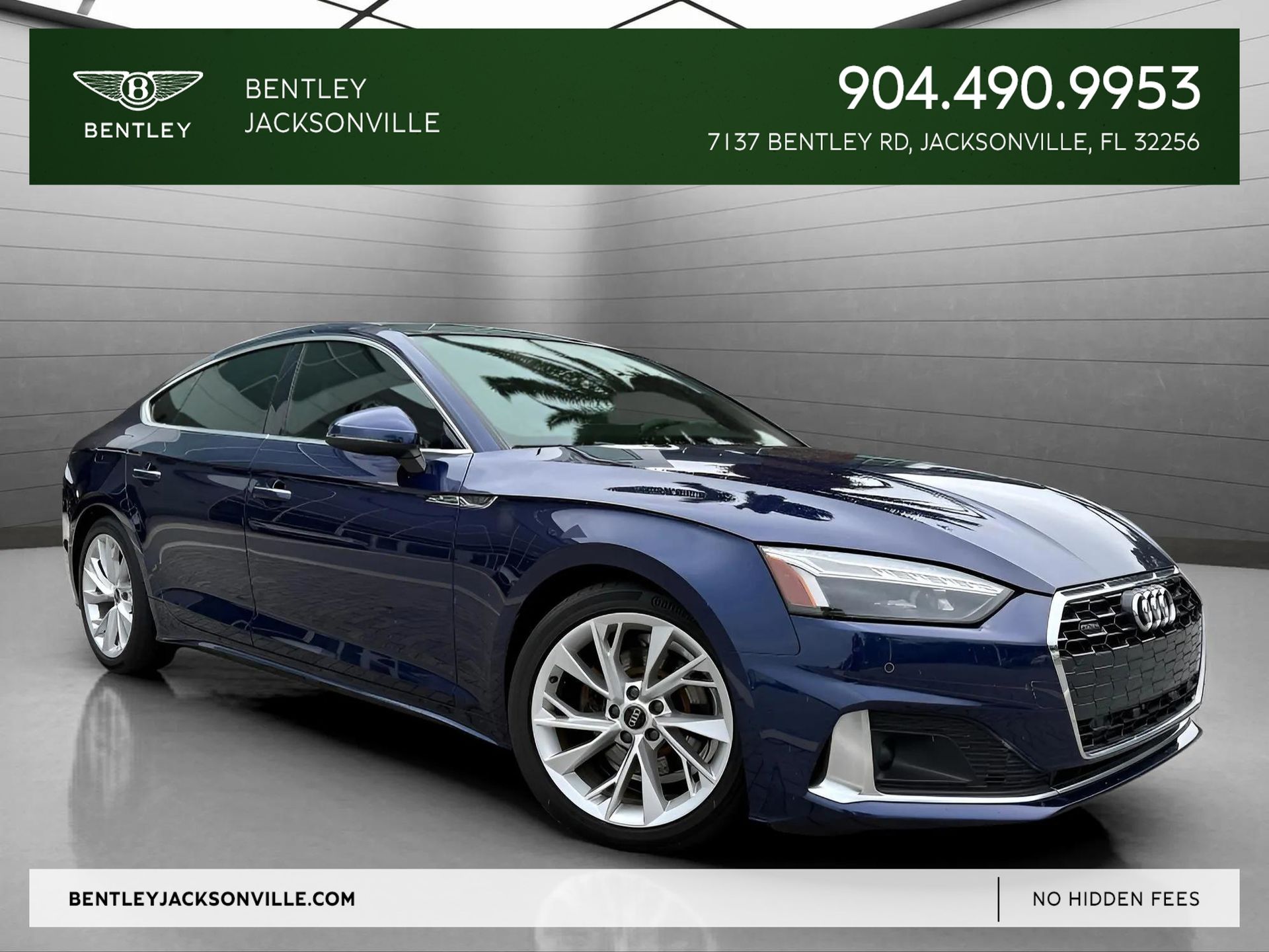 Blue Metallic 2023 Audi A5 Sportback quattro Premium Plus 40 TFSI AWD Sedan All-Wheel Drive 7-Speed Automatic