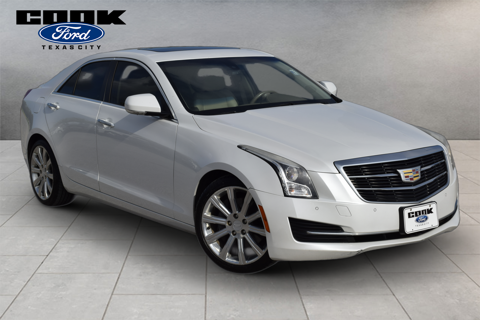 2016 Cadillac ATS 2.0L Turbo Luxury White at North Houston Mitsubishi
