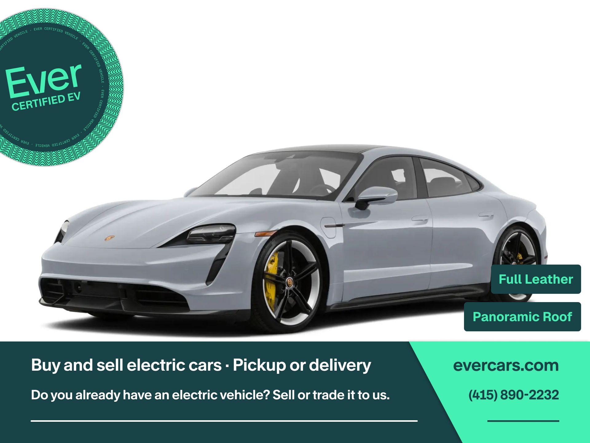 Silver 2020 Porsche Taycan Sedan All-Wheel Drive 2-Speed Automatic