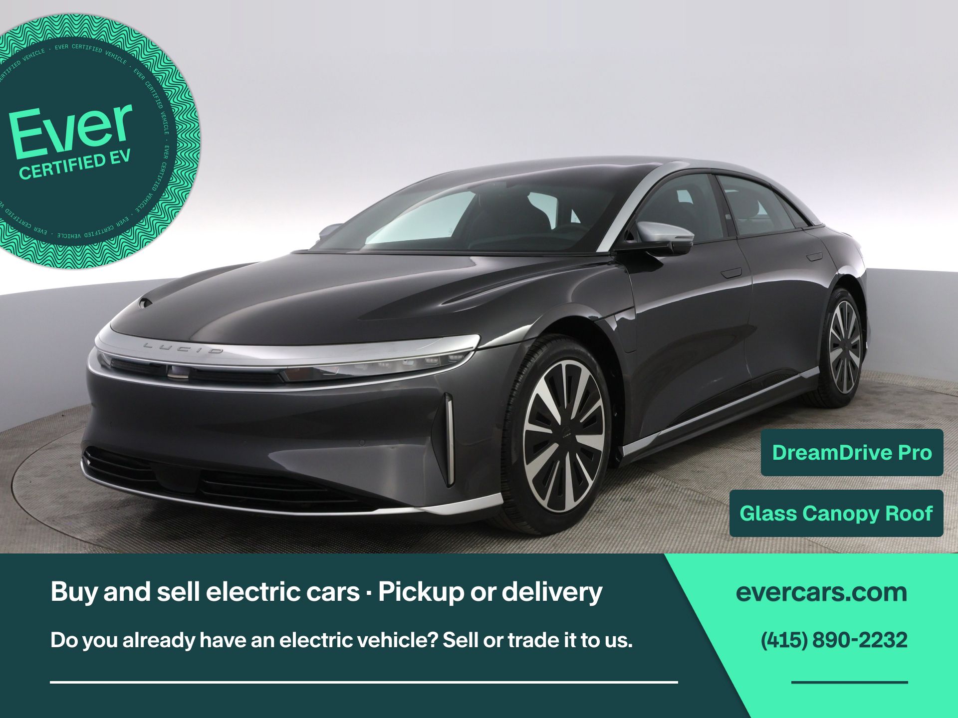 Gray 2023 Lucid Air Sedan All-Wheel Drive 1-Speed Automatic