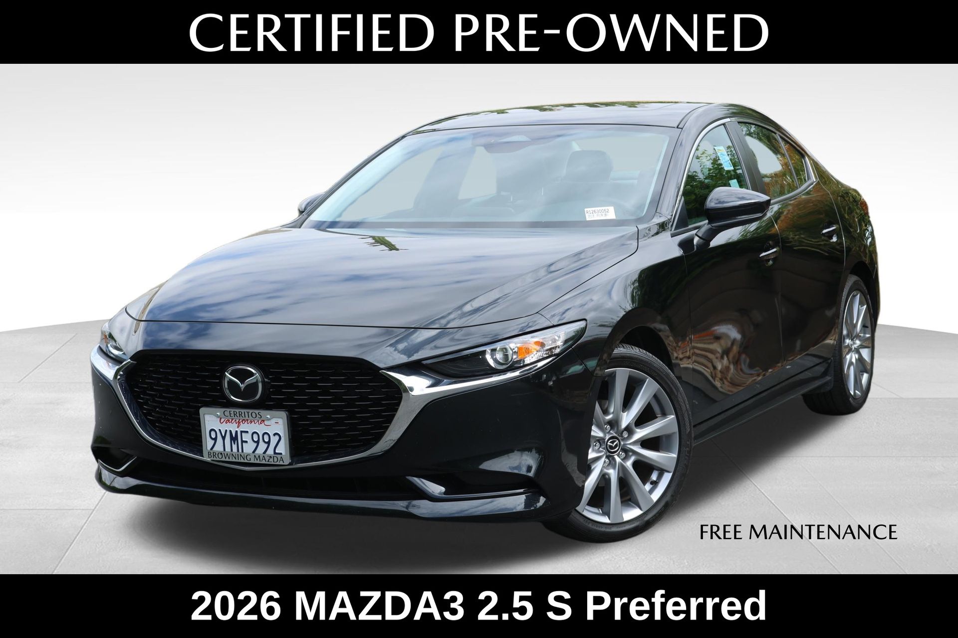 Jet Black Mica 2026 Mazda MAZDA3 Sedan Front-Wheel Drive 6-Speed Automatic