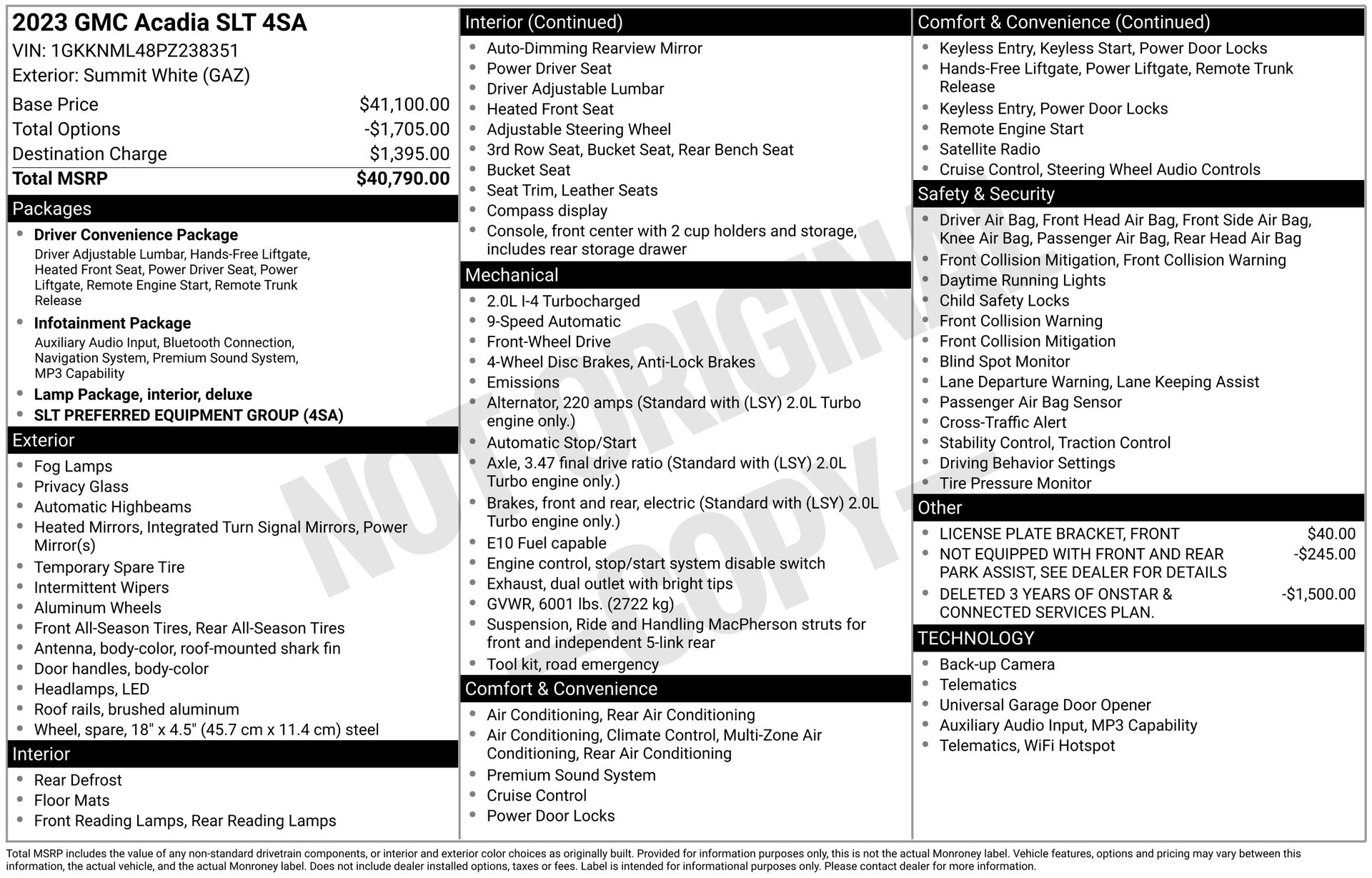 2023 GMC Acadia SLT White at Bayway Cadillac Southwest