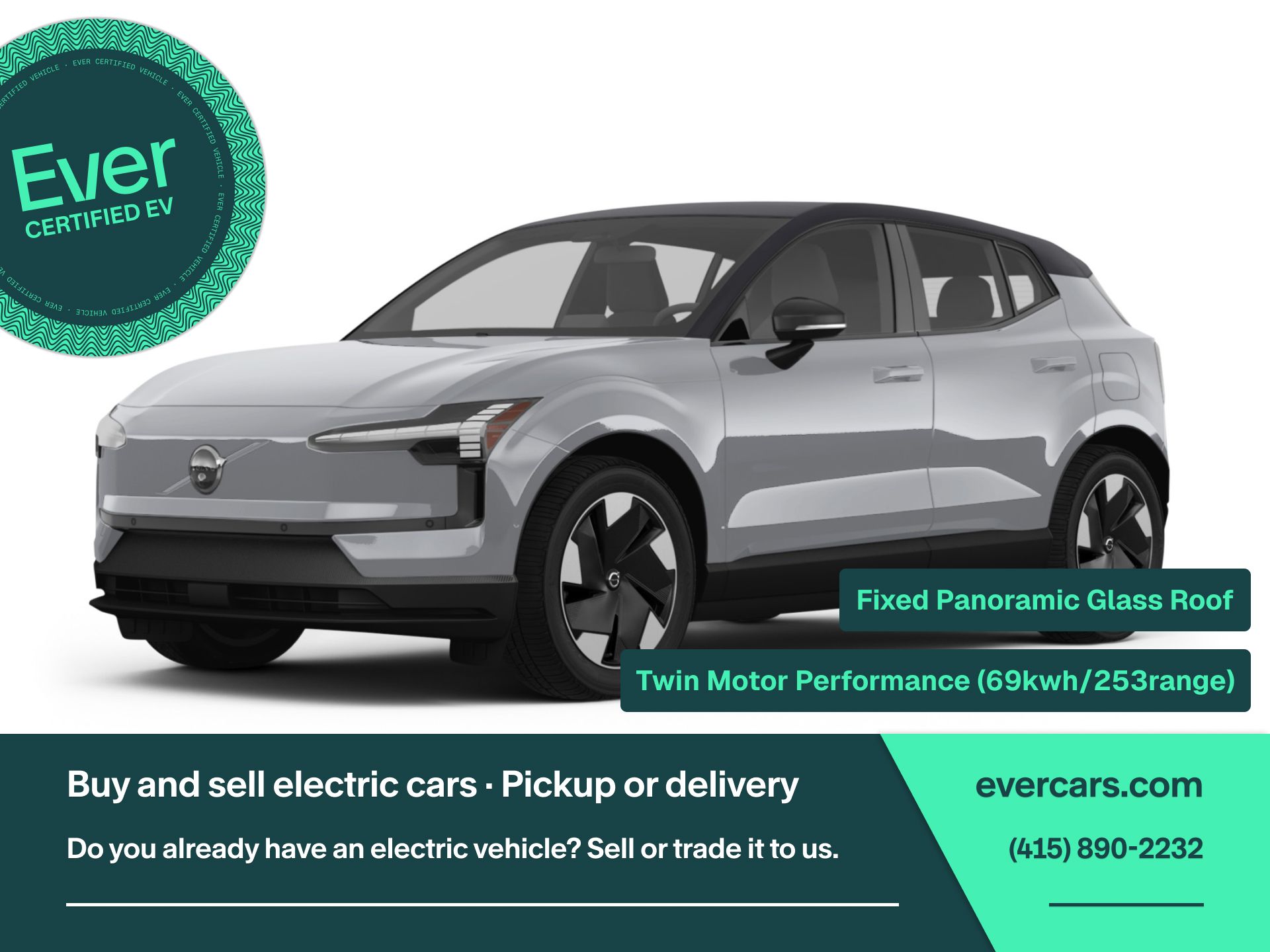 Gray Metallic 2025 Volvo EX30 Twin Plus eAWD SUV / Crossover All-Wheel Drive 1-Speed Automatic