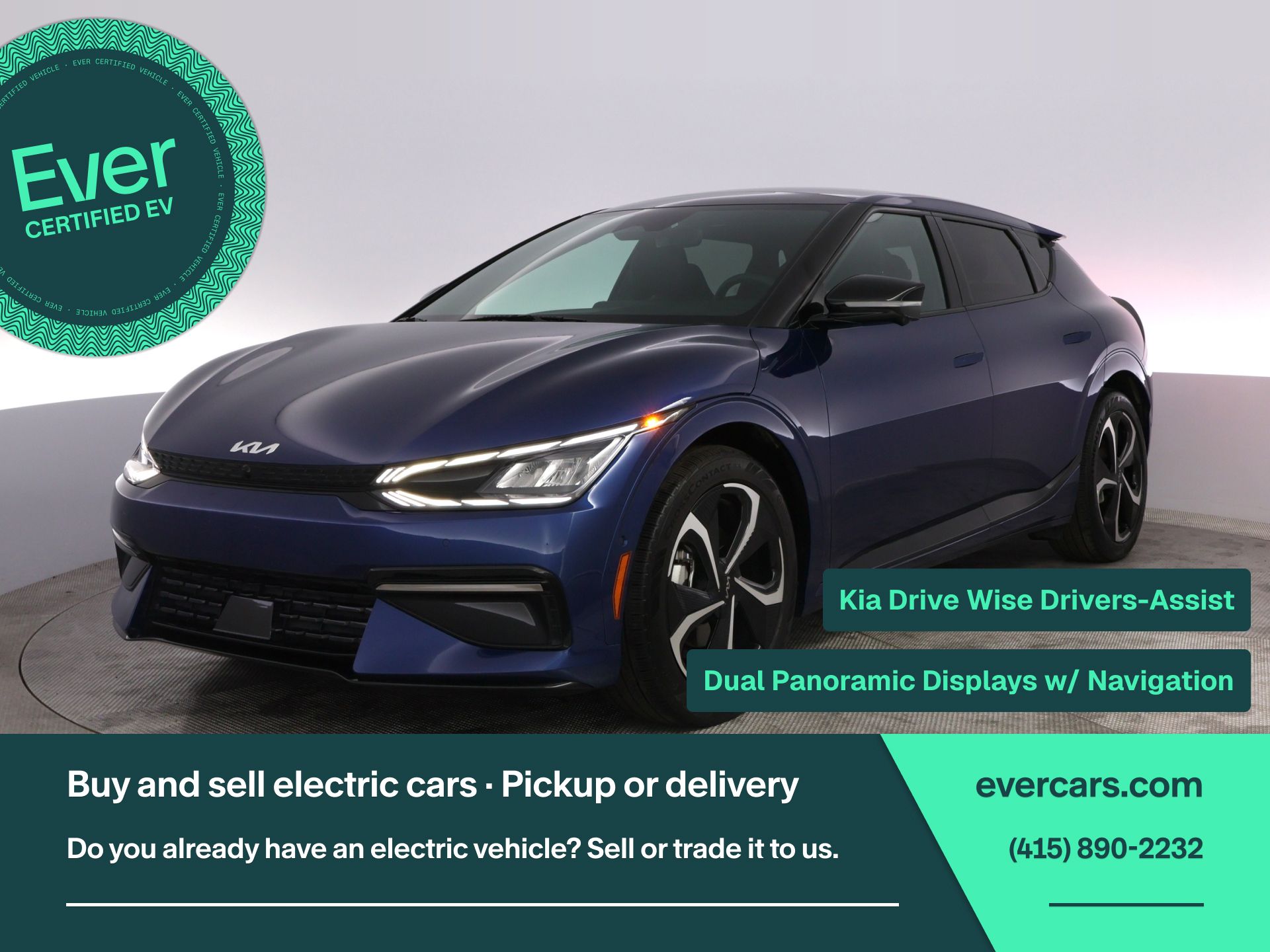 Yacht Blue 2024 Kia EV6 GT-Line AWD SUV / Crossover All-Wheel Drive 1-Speed Automatic