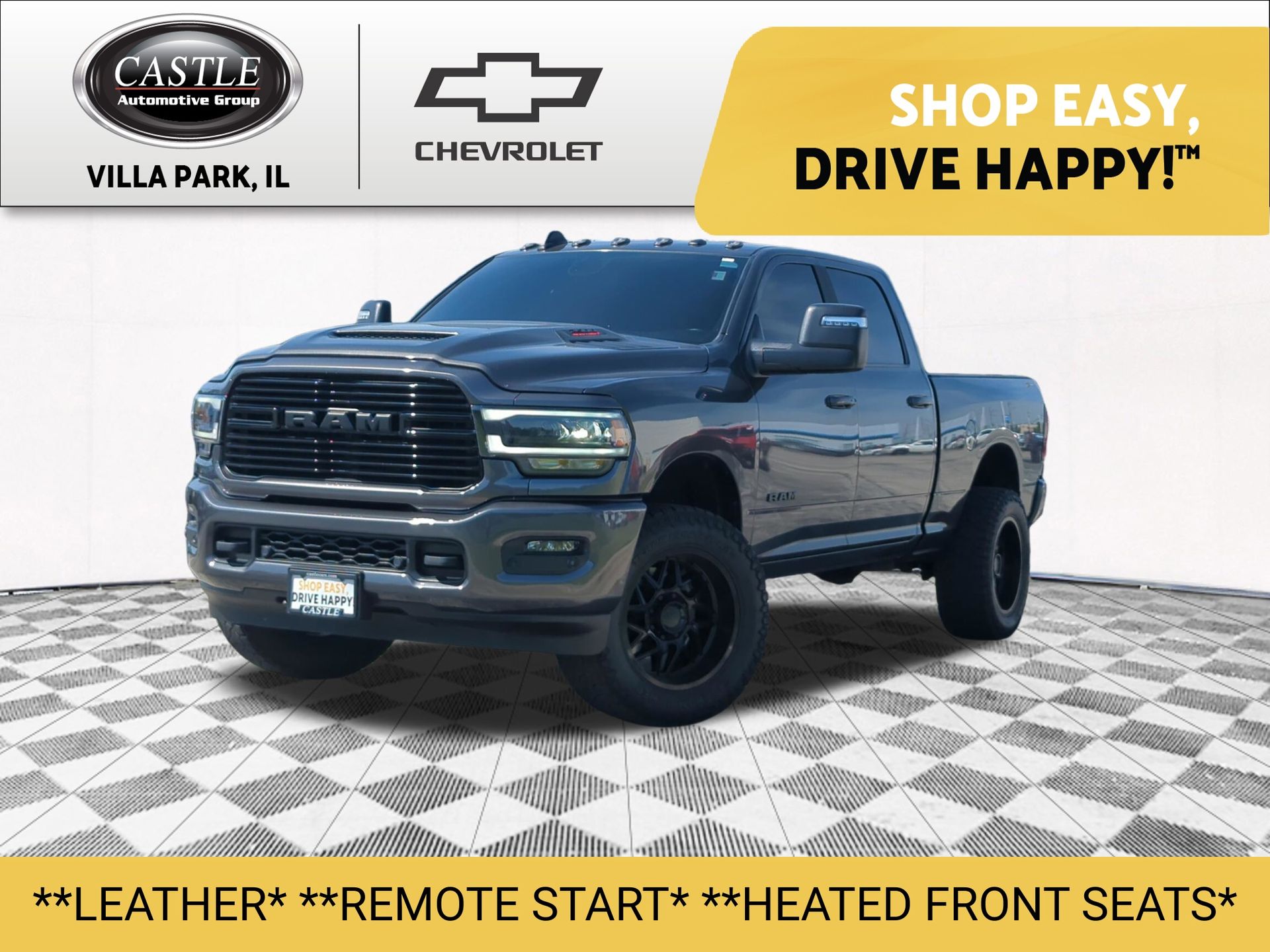 Gray (Granite Crystal Metallic Clearcoat) 2024 RAM 2500 Laramie Crew Cab 4WD Pickup Truck Four-Wheel Drive 8-Speed Automatic