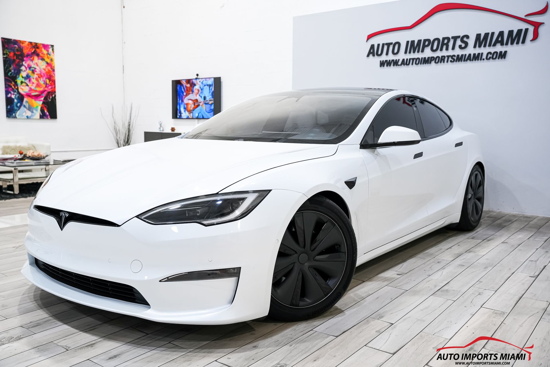Pearl White Multi-Coat 2023 Tesla Model S AWD Sedan All-Wheel Drive 1-Speed Automatic