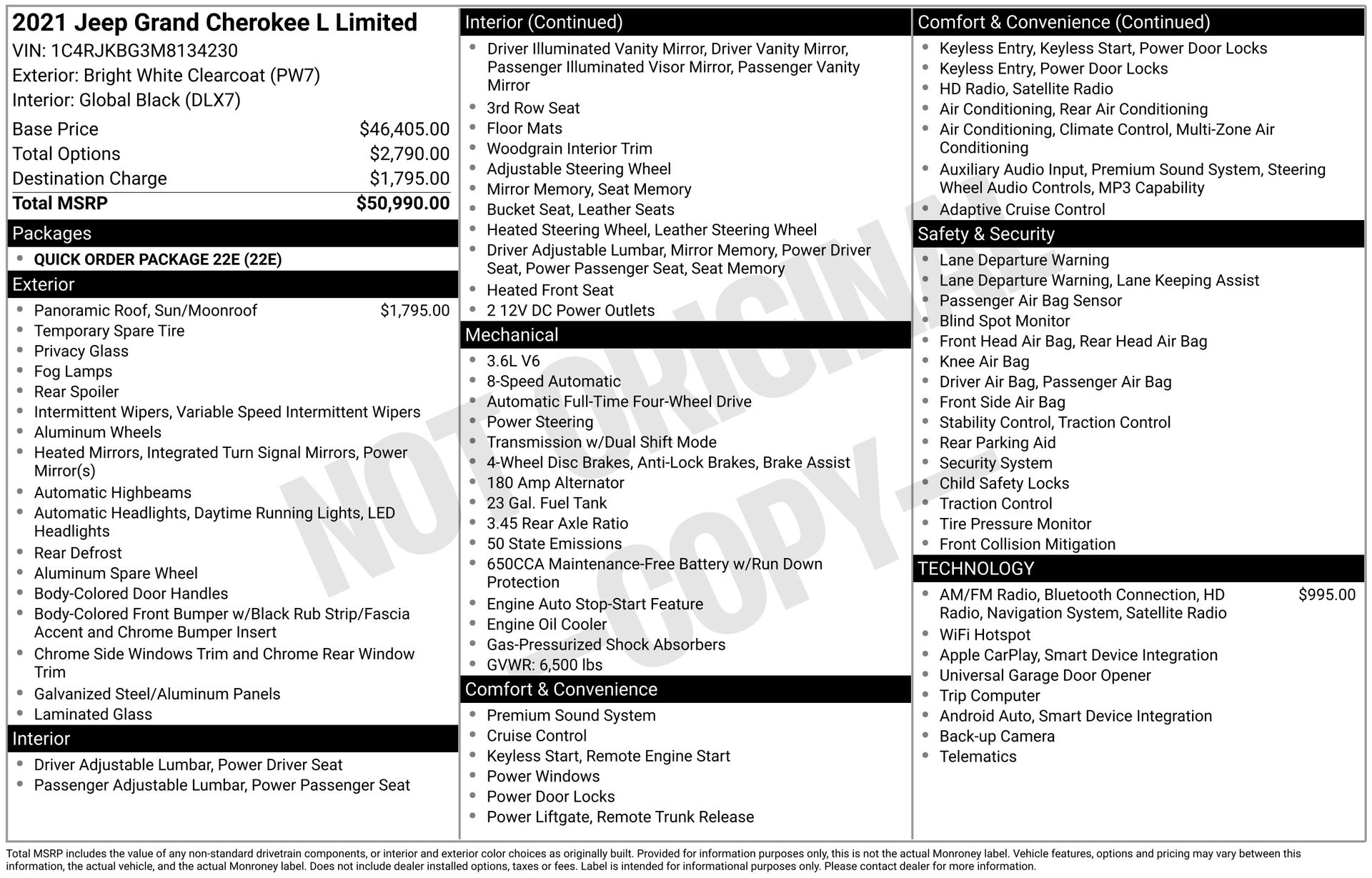 2021 JEEP GRAND CHEROKEE L - Image 3