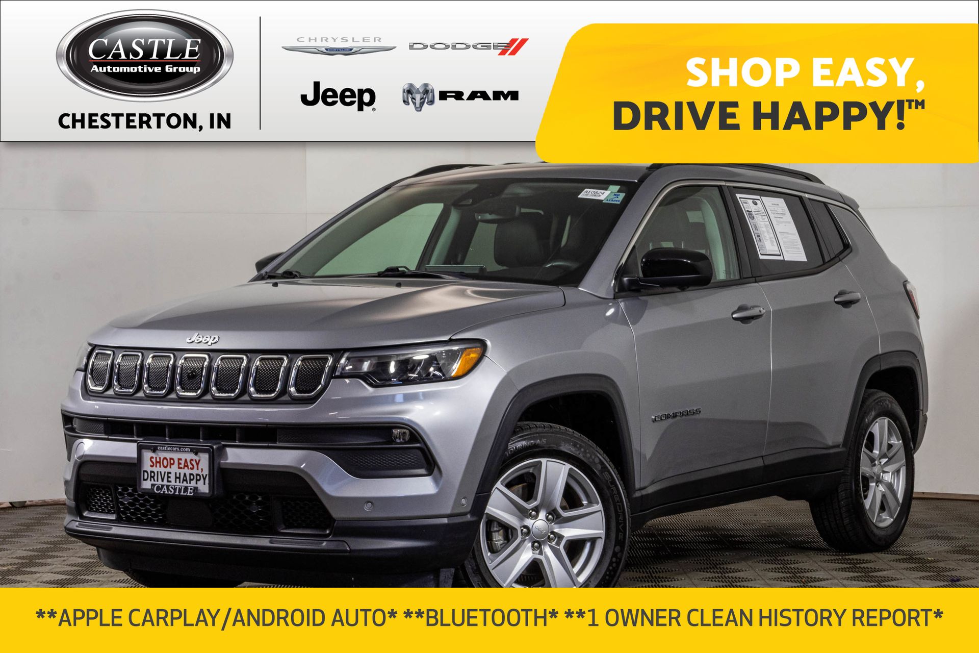 Billet Silver Metallic Clearcoat 2022 Jeep Compass SUV / Crossover Four-Wheel Drive 9-Speed Automatic