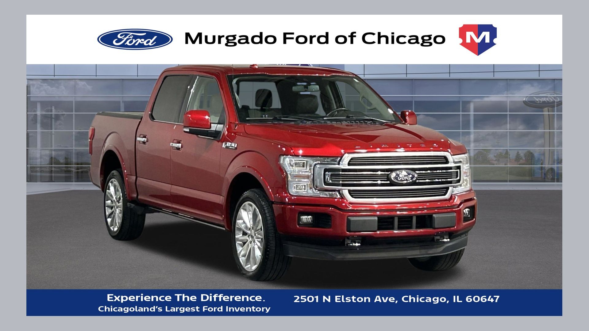 Red Metallic 2020 Ford F-150 Pickup Truck Four-Wheel Drive Automatic