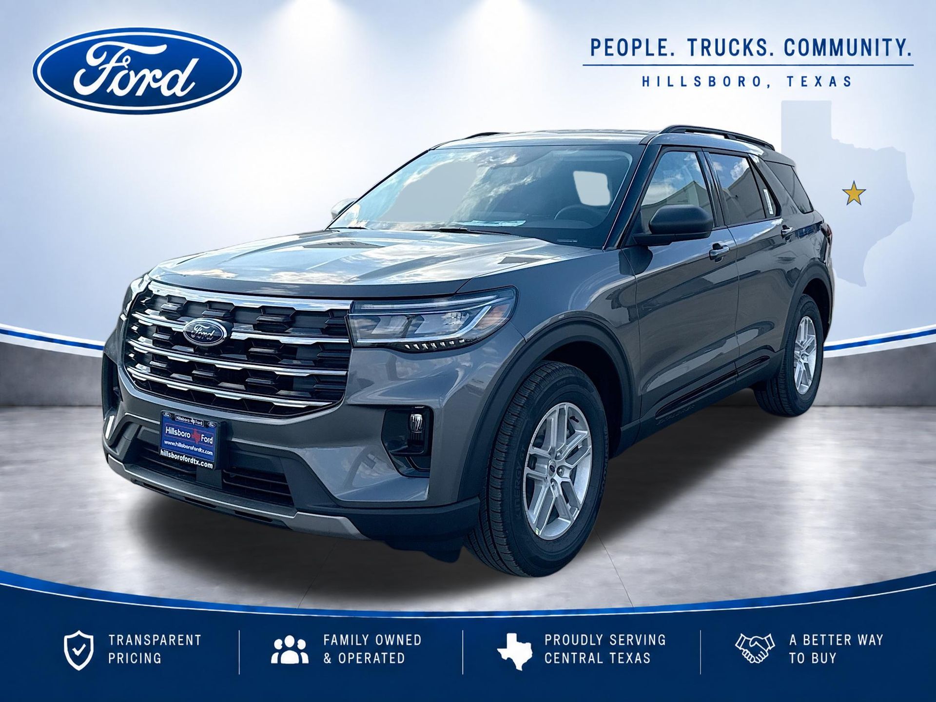 Carbonized Gray Metallic 2026 Ford Explorer SUV / Crossover Rear-Wheel Drive Automatic