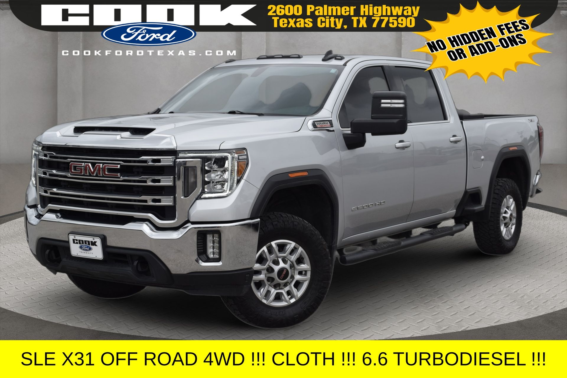 Quicksilver Metallic 2023 GMC Sierra 2500HD SLE Crew Cab 4WD Pickup Truck Four-Wheel Drive Automatic