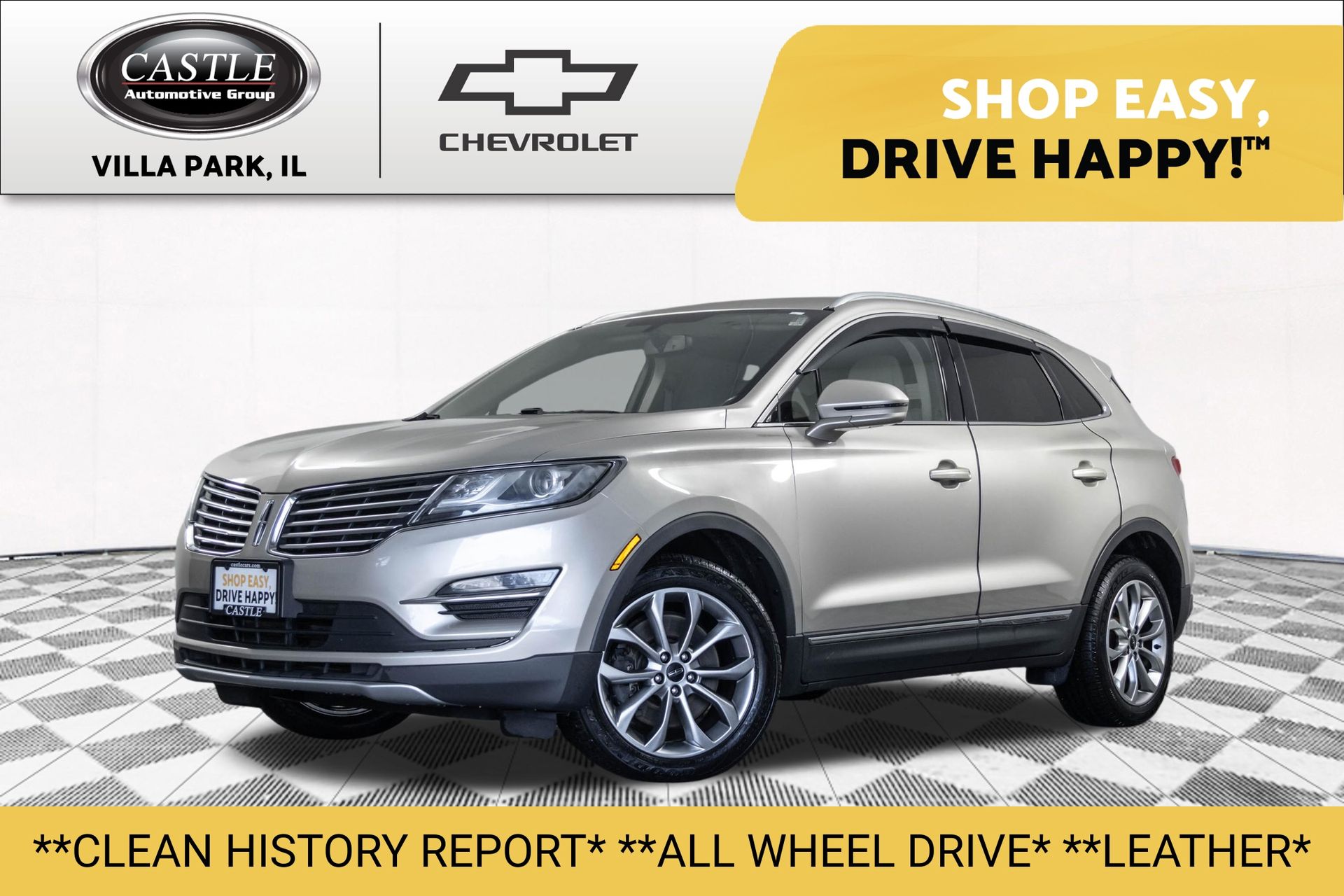 White Gold Metallic 2017 Lincoln MKC SUV / Crossover All-Wheel Drive 6-Speed Automatic