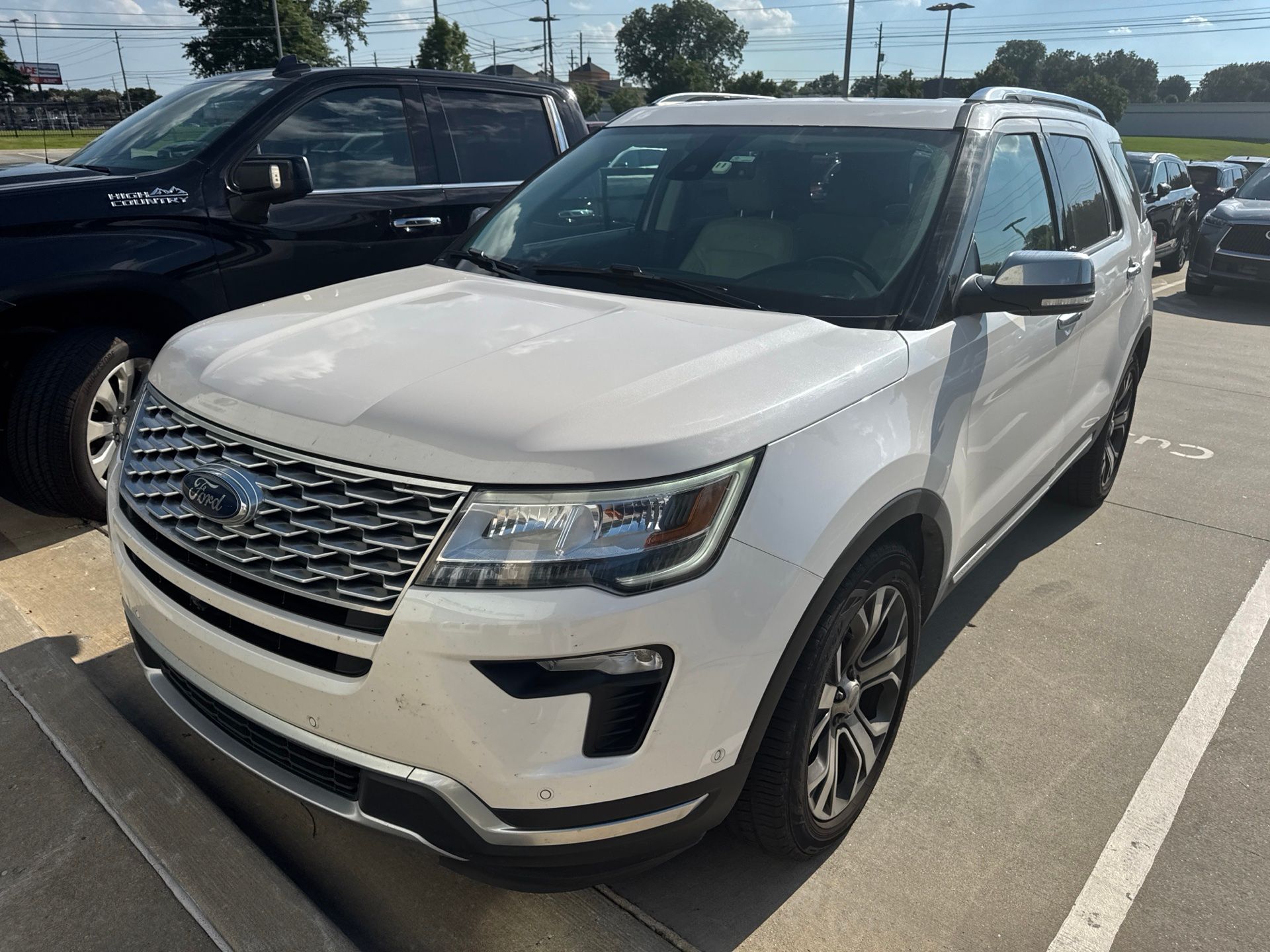 White Platinum Clearcoat Metallic 2018 Ford Explorer SUV / Crossover All-Wheel Drive 6-Speed Automatic