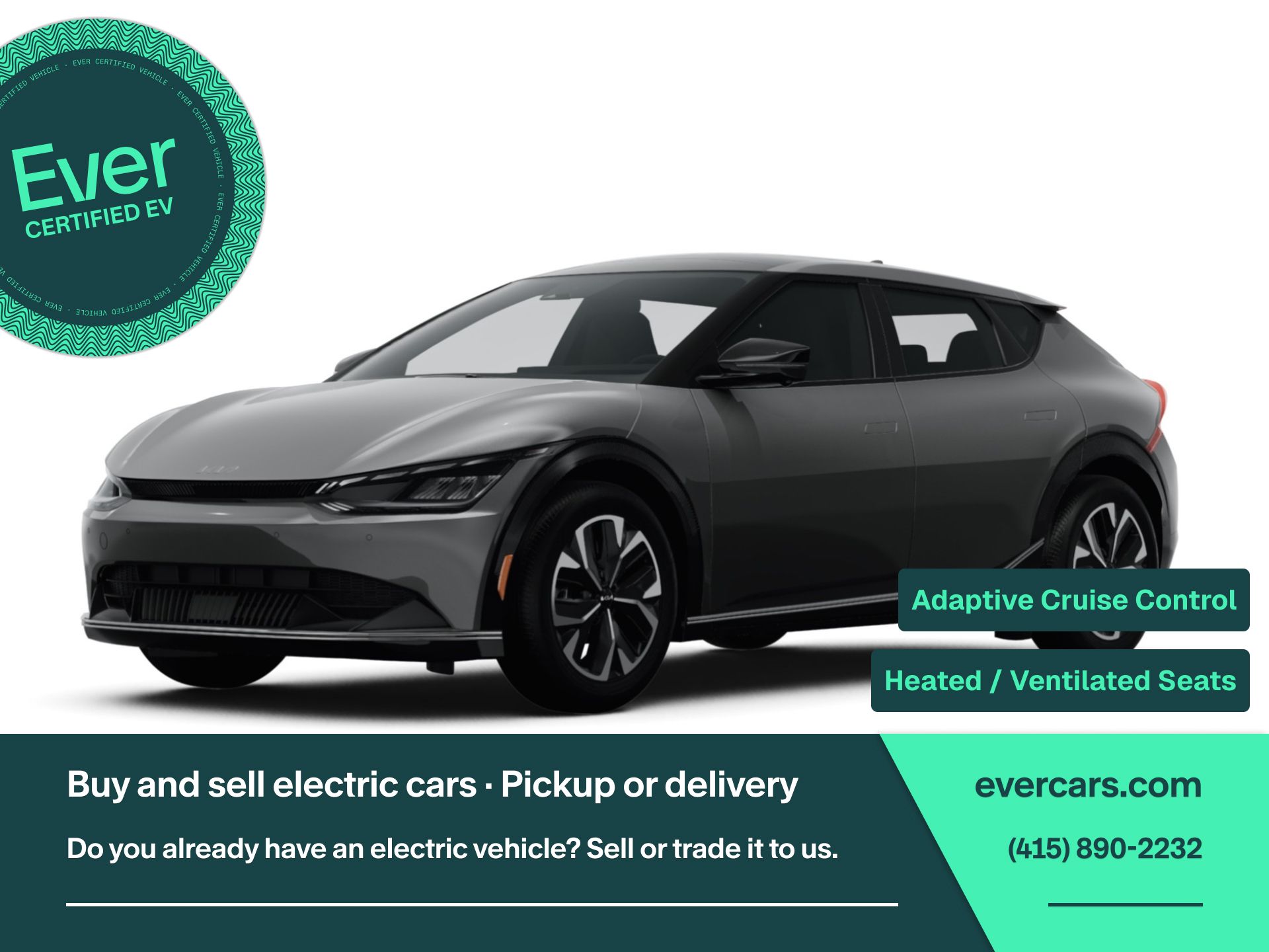 Steel Gray 2024 Kia EV6 SUV / Crossover Rear-Wheel Drive 1-Speed Automatic