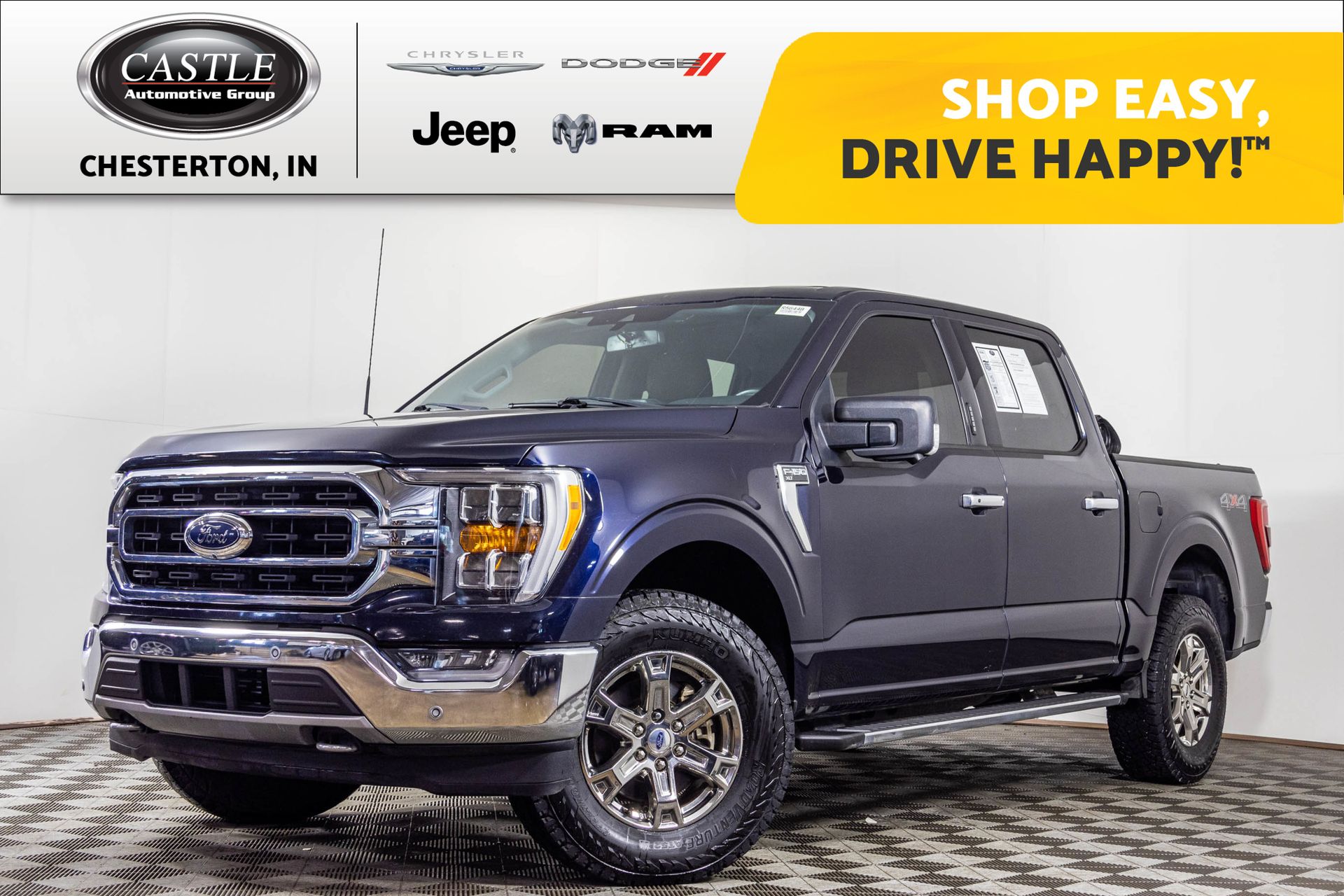 Blue Metallic 2021 Ford F-150 Pickup Truck Four-Wheel Drive Automatic