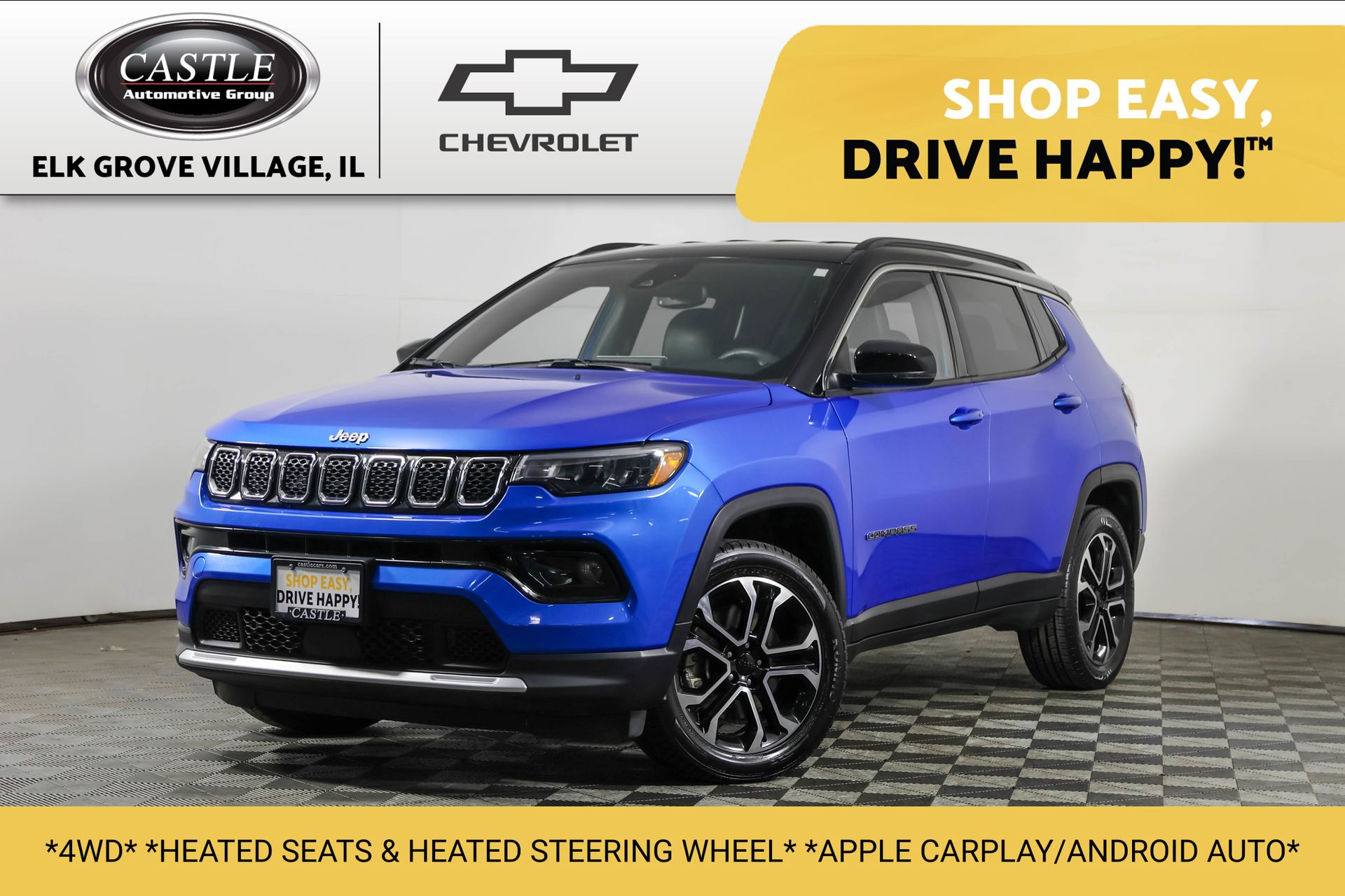 Laser Blue Pearlcoat 2023 Jeep Compass SUV / Crossover Four-Wheel Drive 8-Speed Automatic