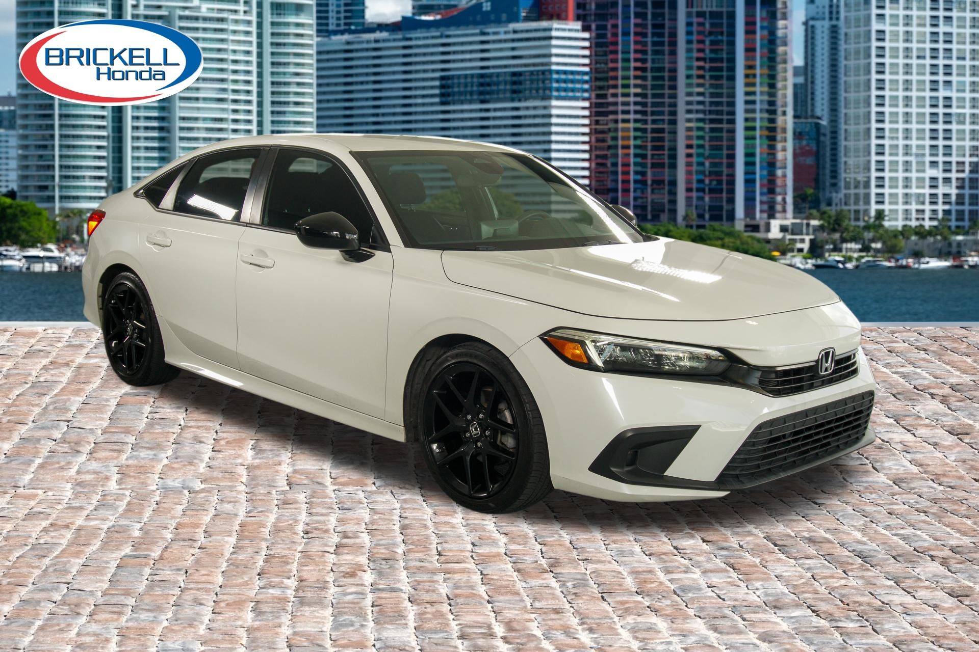 White 2023 Honda Civic Sedan Front-Wheel Drive Continuously Variable Transmission