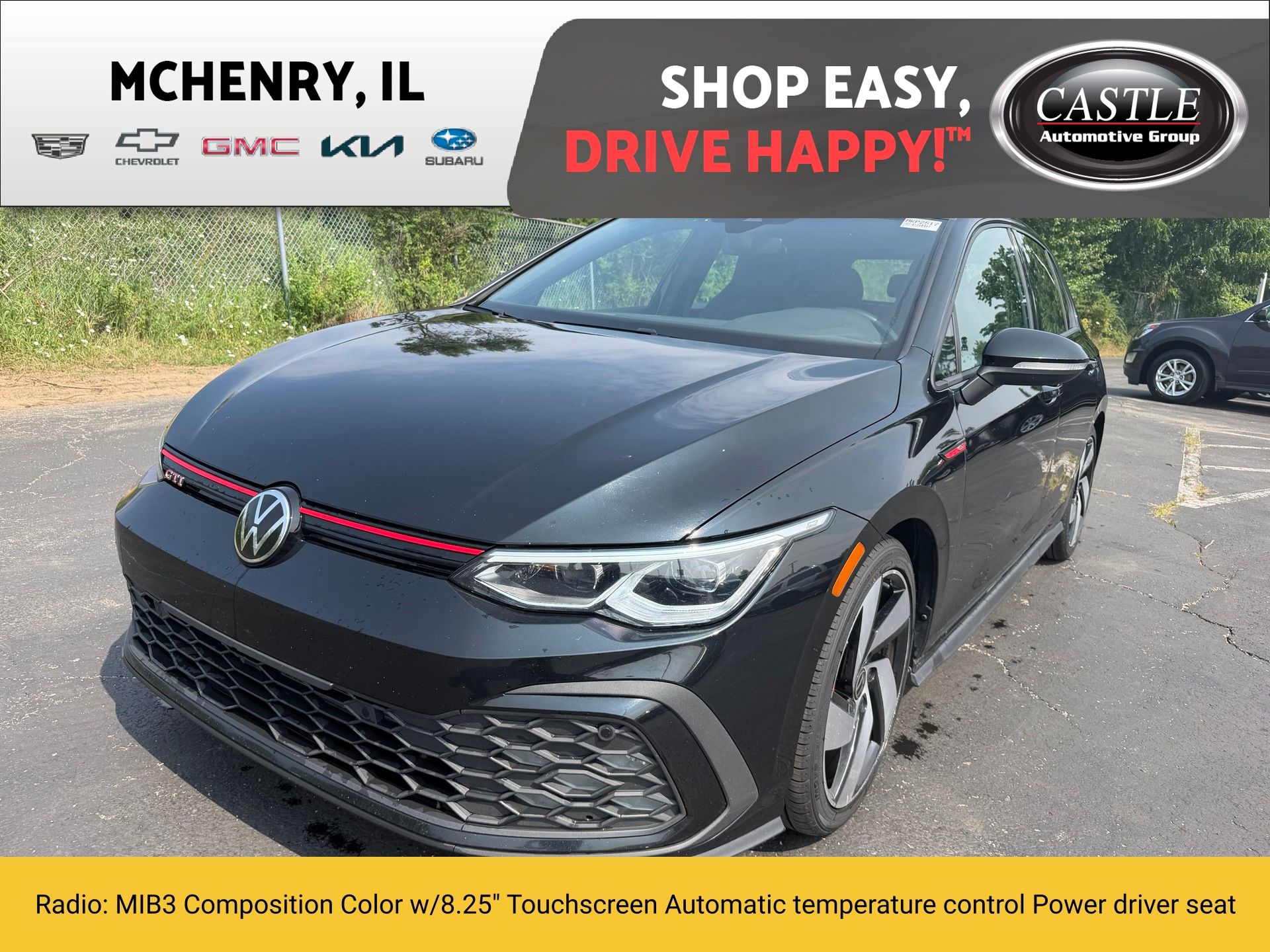 Mythos Black Metallic 2024 Volkswagen Golf GTI Hatchback Front-Wheel Drive 7-Speed Dual Clutch