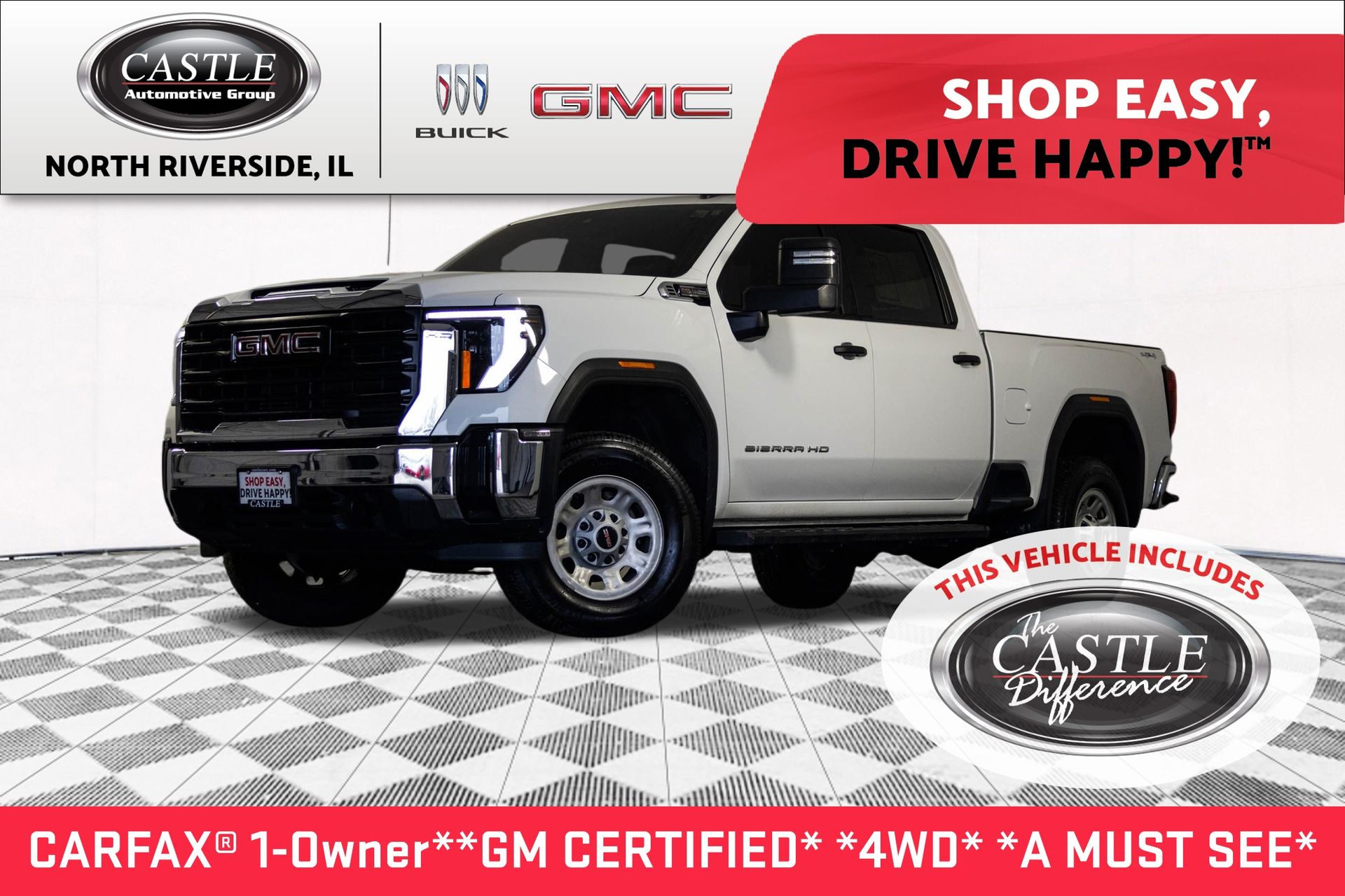 Summit White 2024 GMC Sierra 2500HD Pickup Truck Four-Wheel Drive Automatic