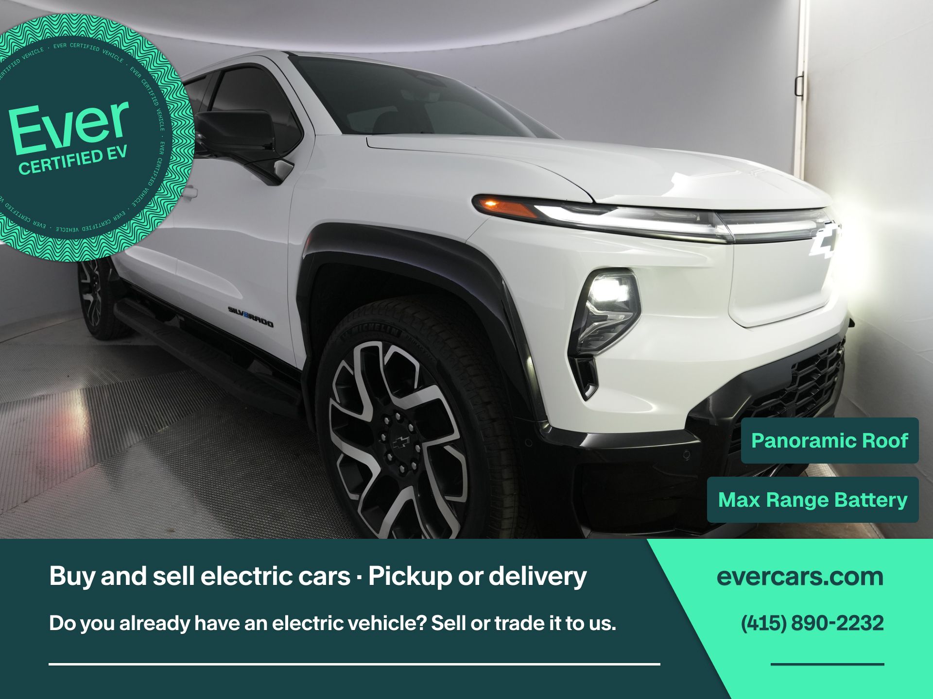 Summit White 2024 Chevrolet Silverado EV Pickup Truck All-Wheel Drive 1-Speed Automatic