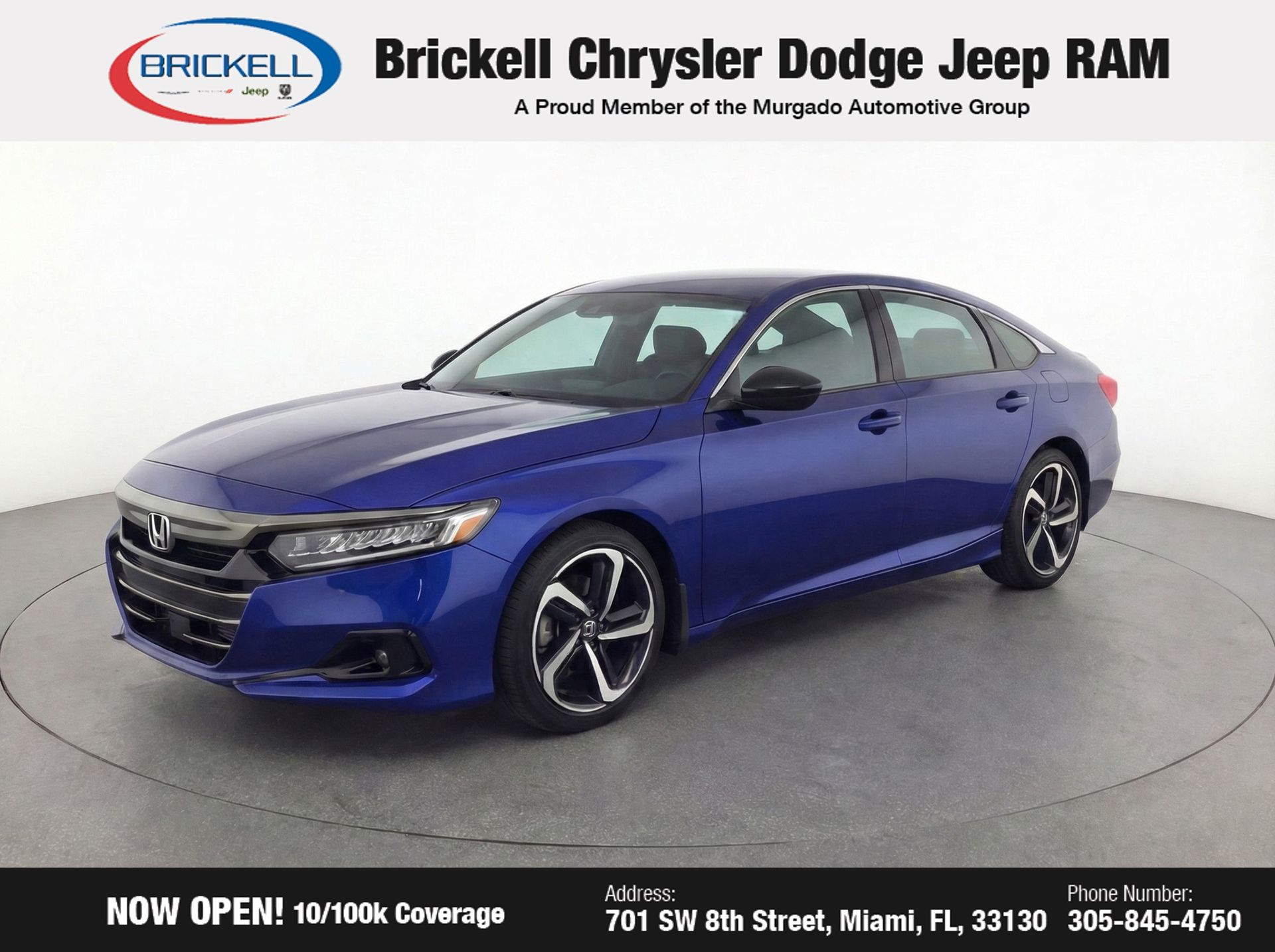 Blue 2022 Honda Accord Sport FWD Sedan Front-Wheel Drive Continuously Variable Transmission