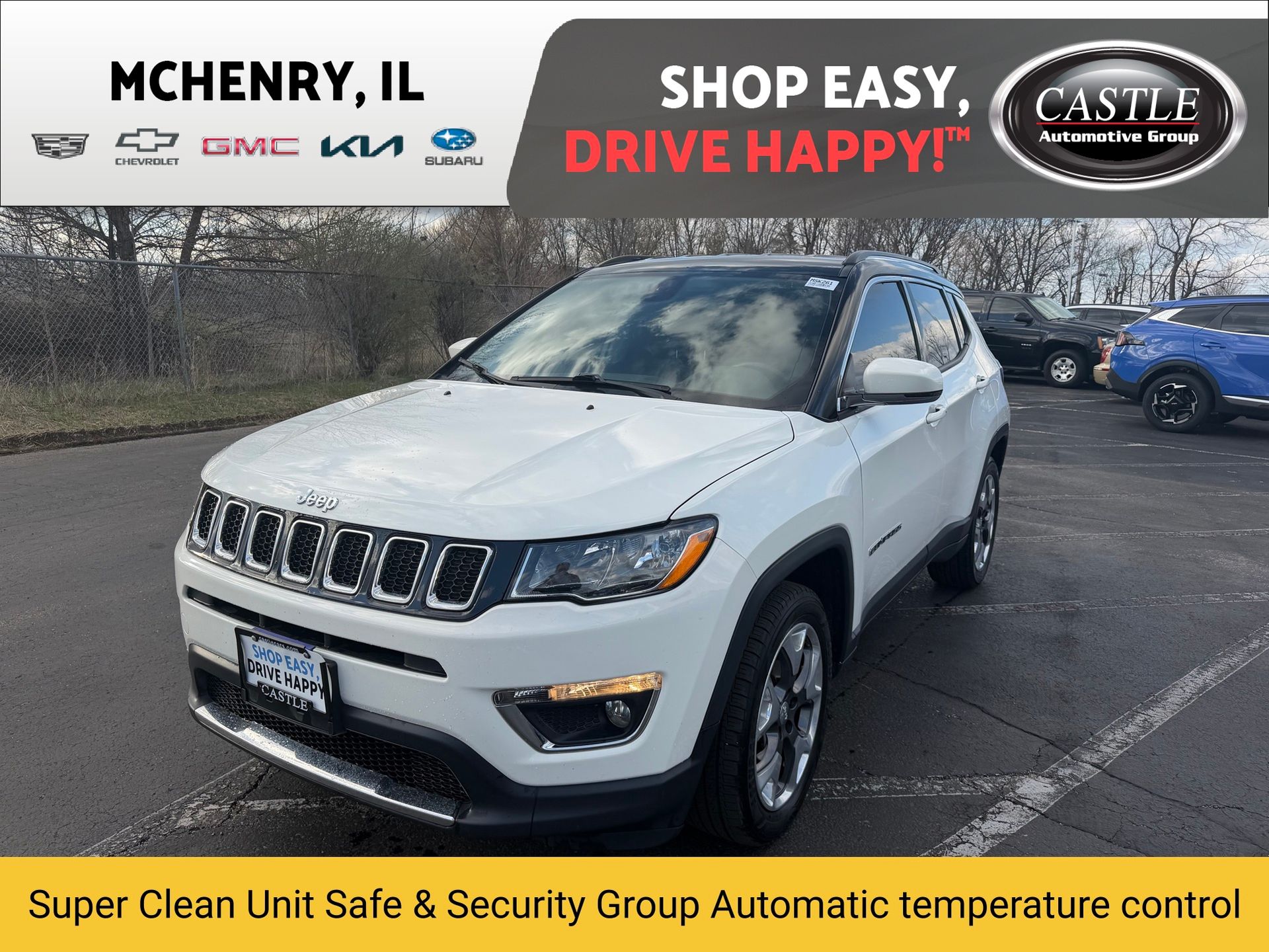 White Clearcoat 2018 Jeep Compass Limited FWD SUV / Crossover Front-Wheel Drive 6-Speed Automatic