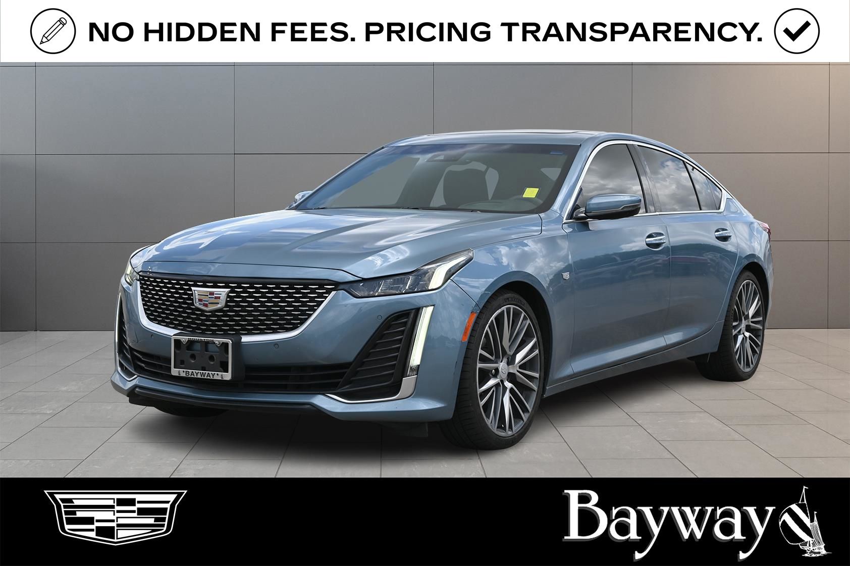 Gray (Midnight Steel Metallic) 2023 Cadillac CT5 Sedan Rear-Wheel Drive Automatic